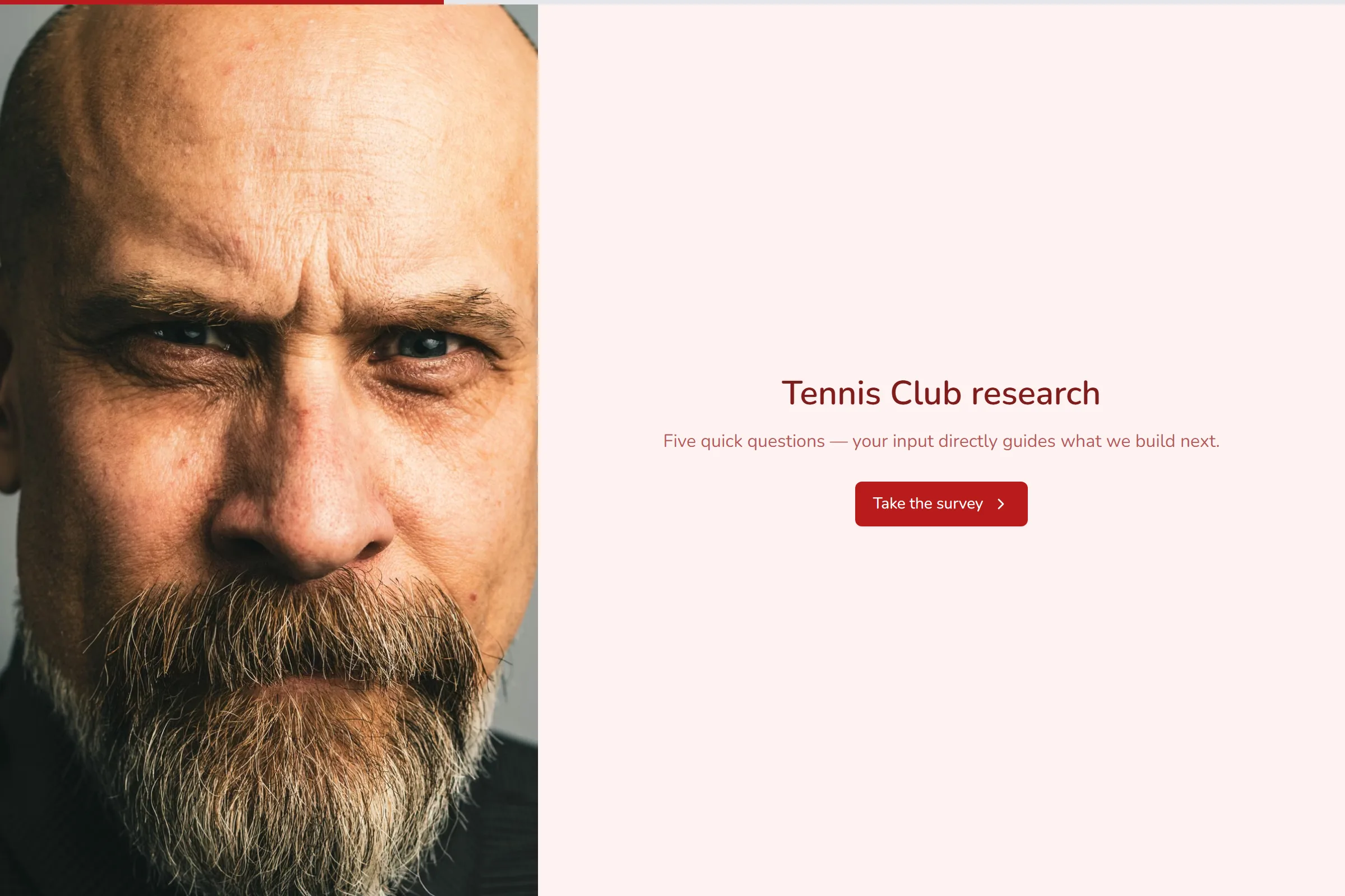 Tennis Club Market Research Survey template preview