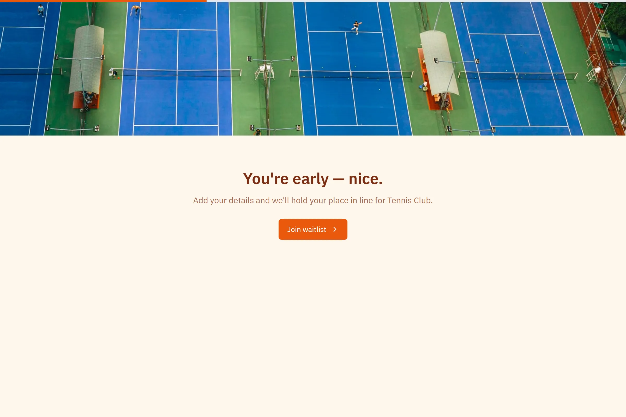 Tennis Club Waitlist template preview