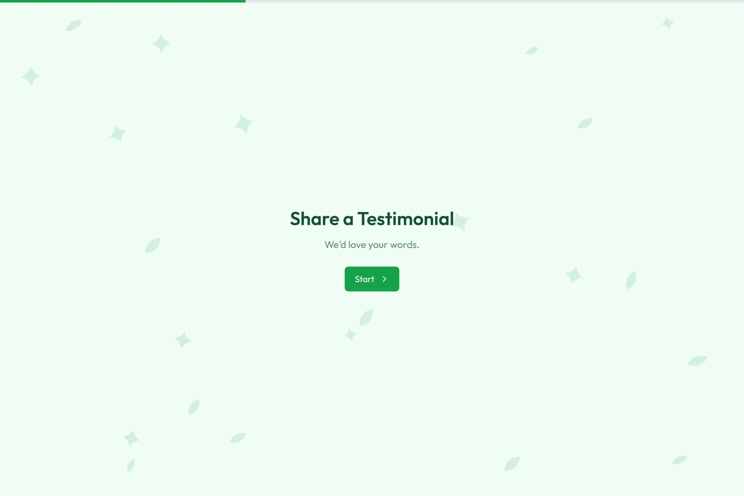 Share a Testimonial template preview