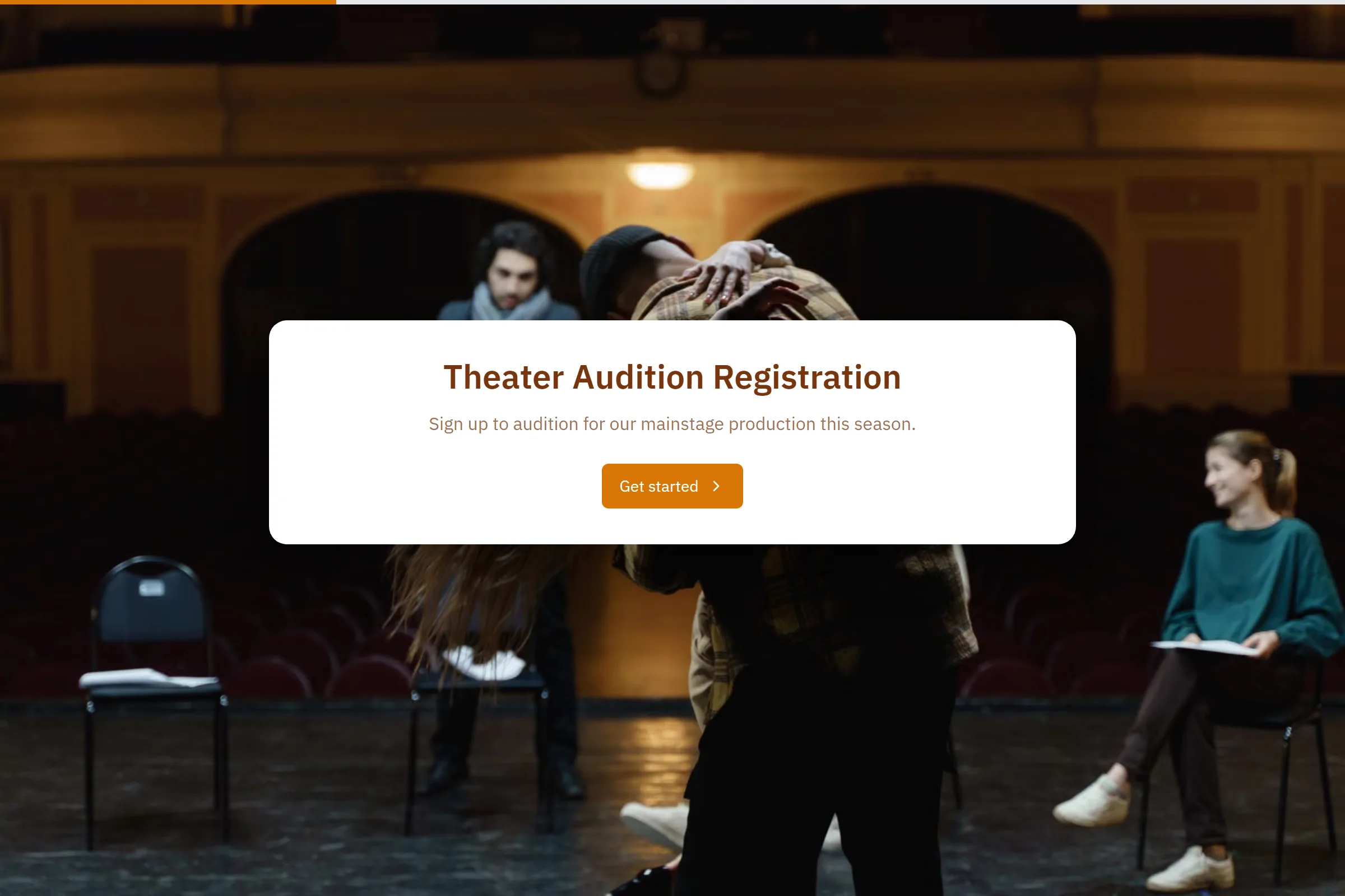 Theater Audition Registration template preview
