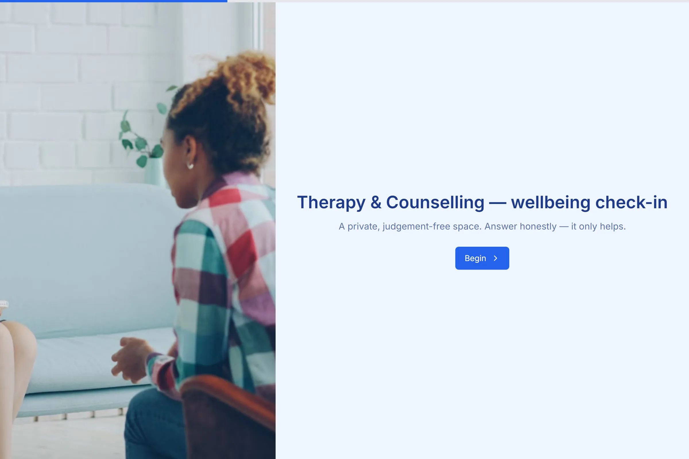 Therapy & Counselling Wellbeing Check-in template preview