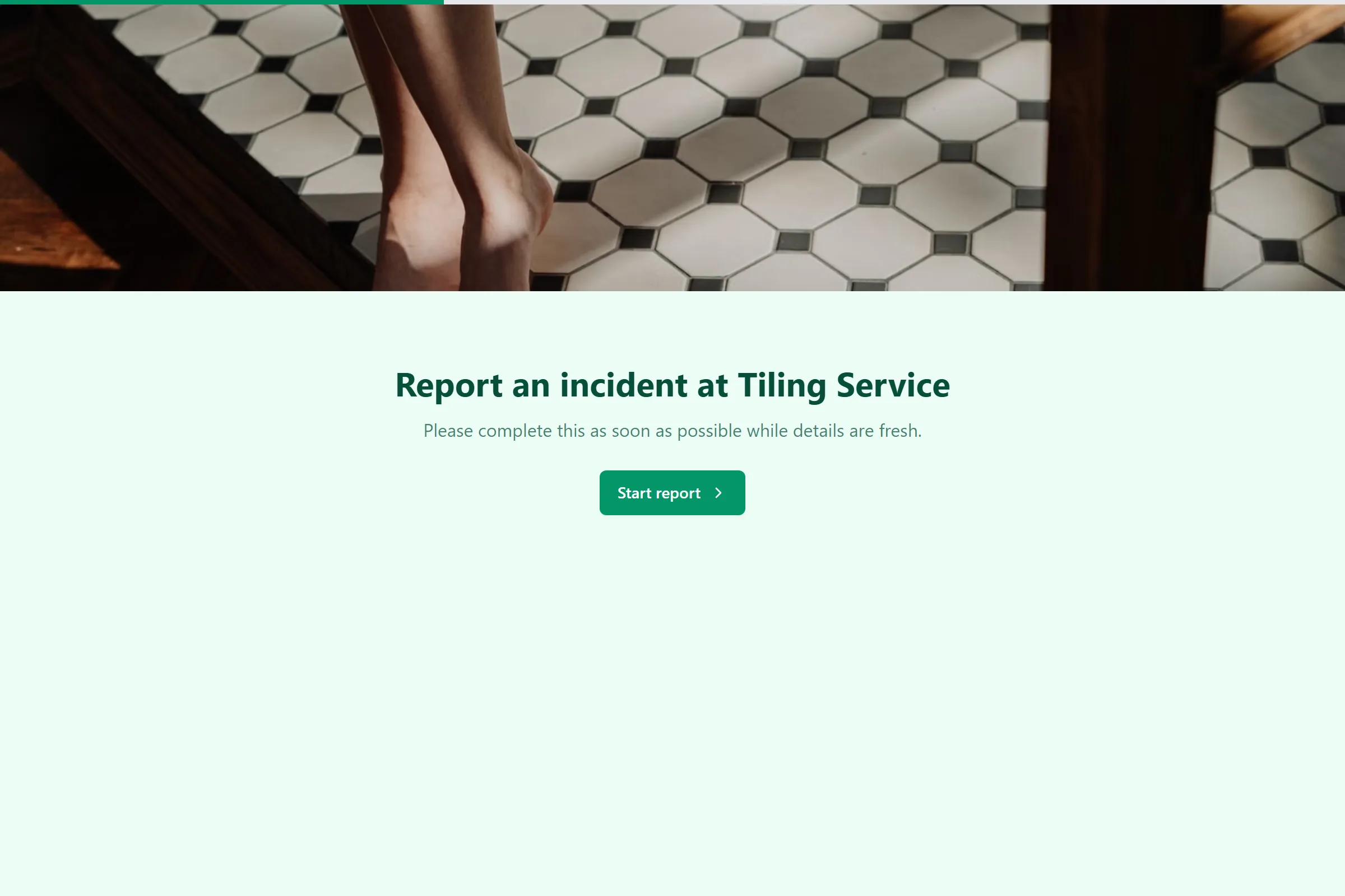 Tiling Service Incident Report template preview
