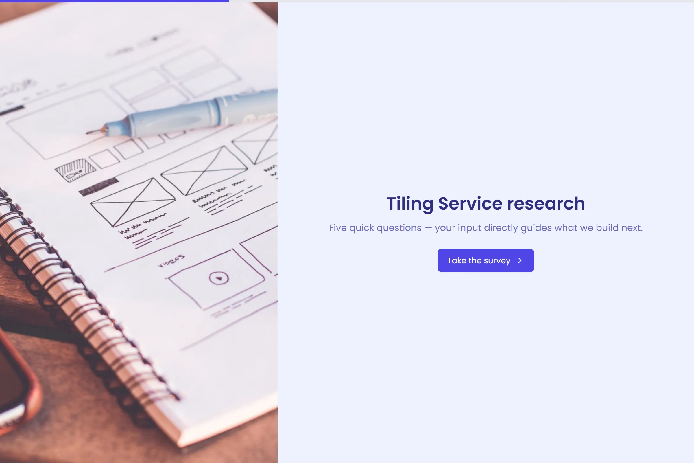 Tiling Service Market Research Survey template preview
