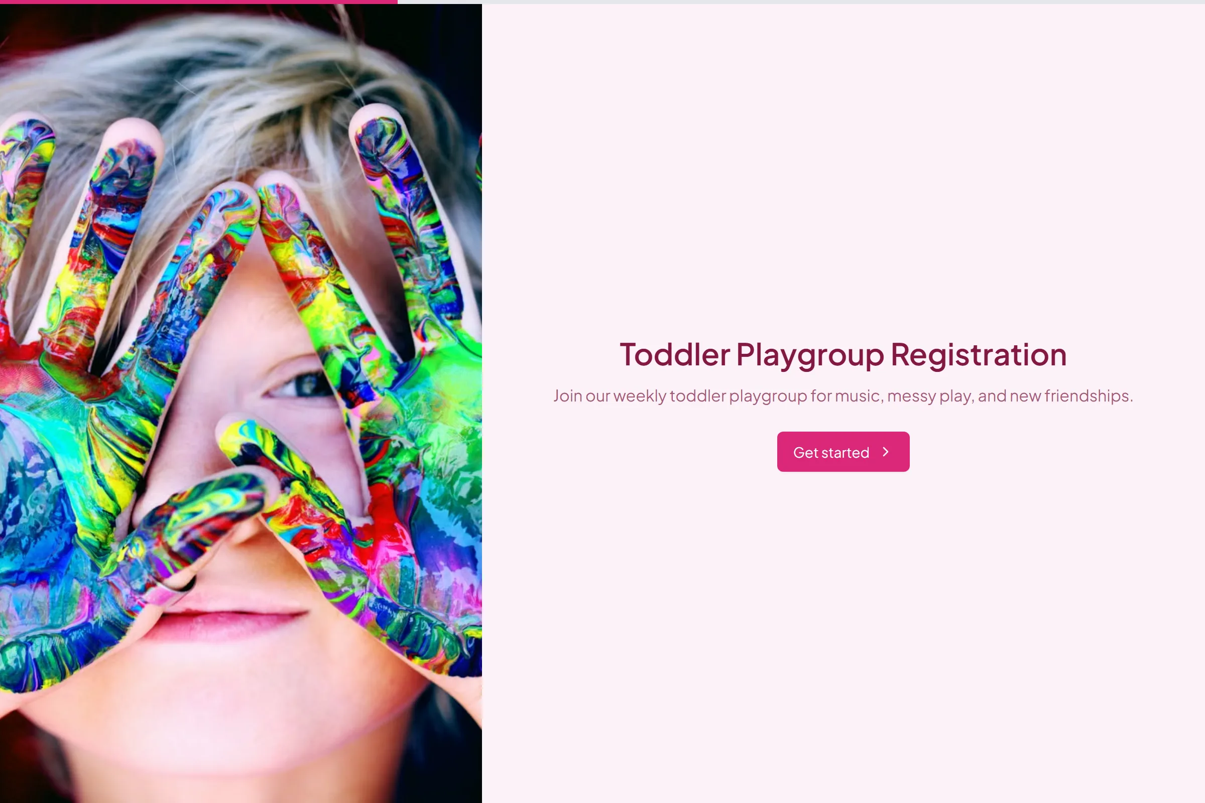 Toddler Playgroup Registration template preview