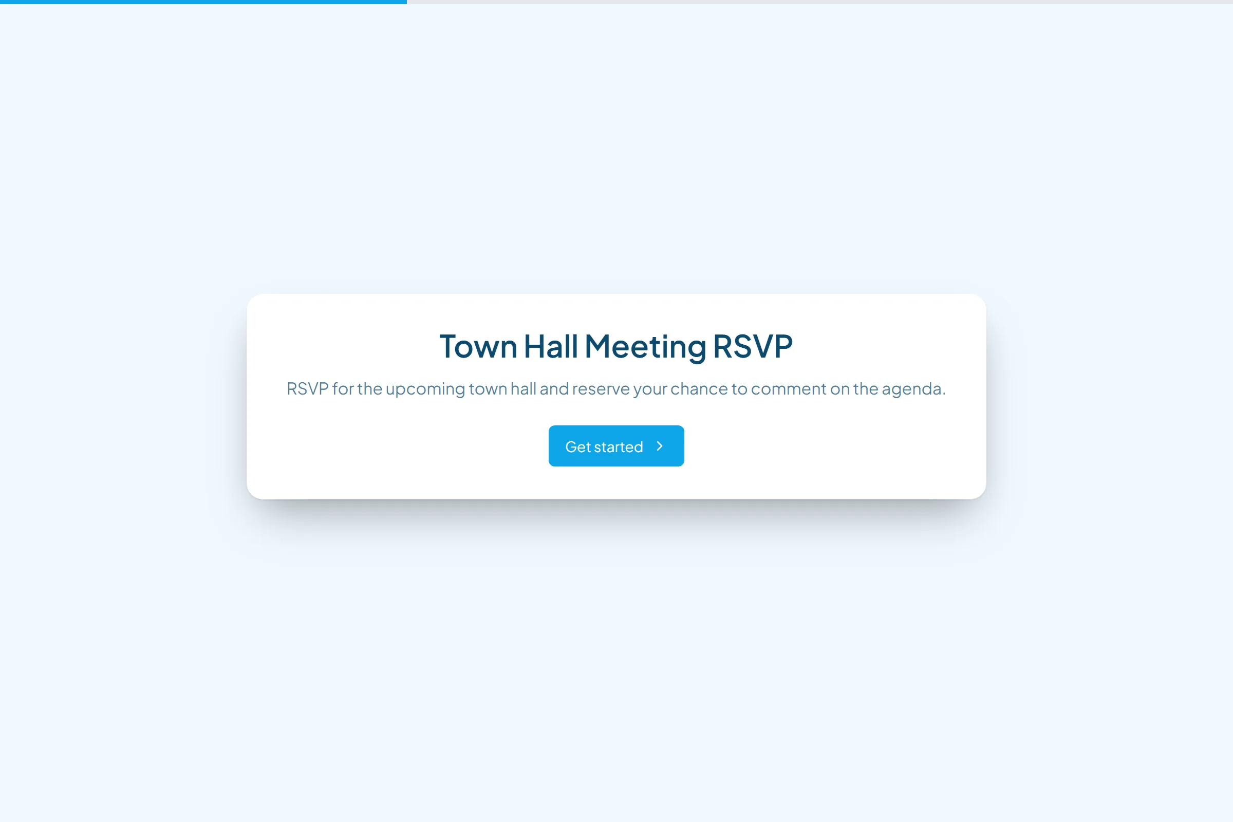 Town Hall Meeting RSVP template preview