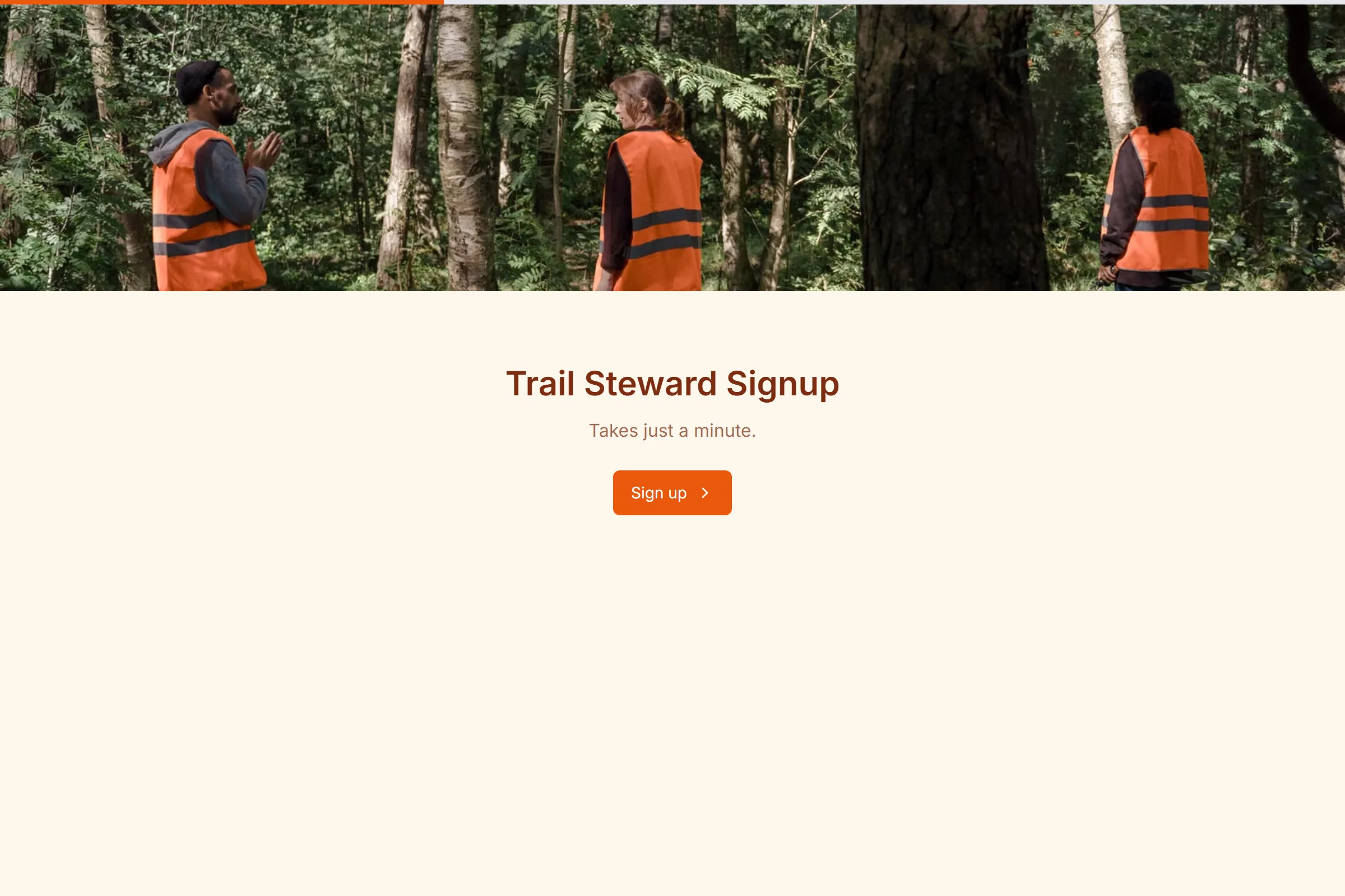 Trail Steward Signup template preview