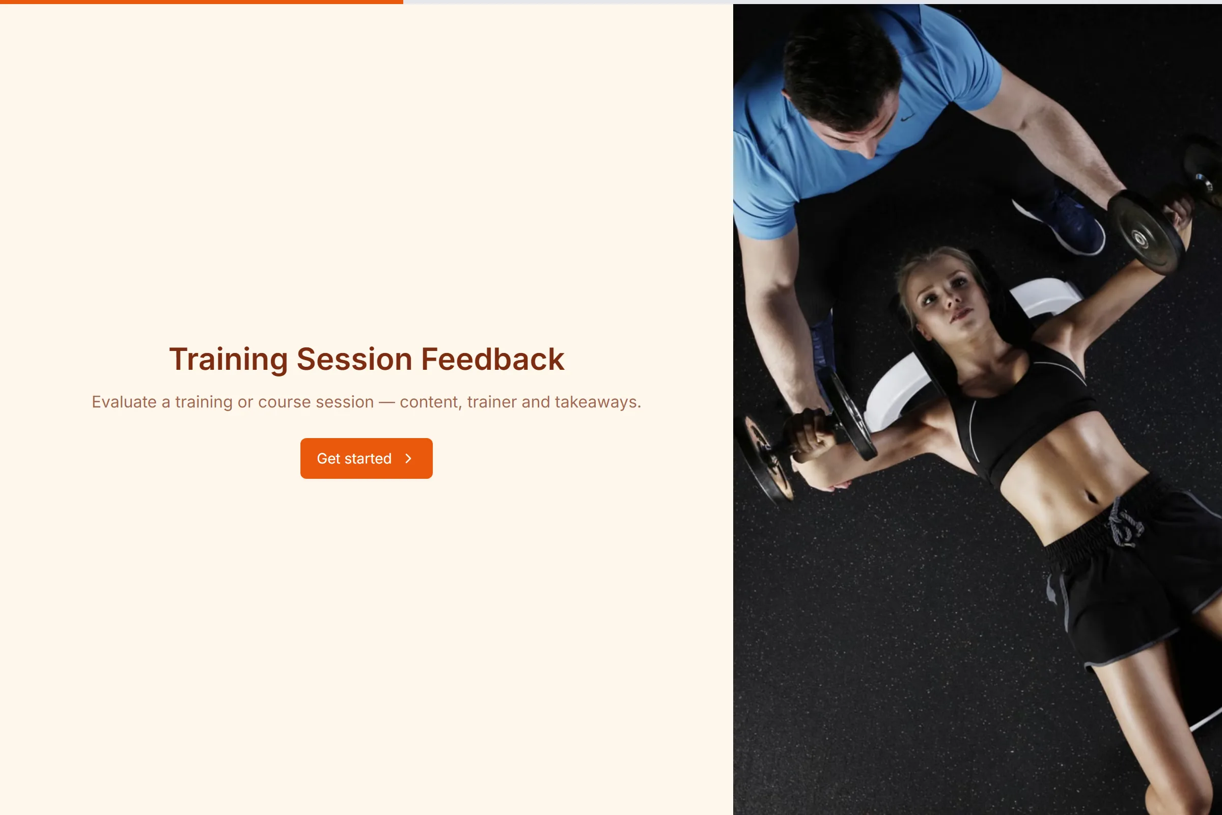 Training Session Feedback template preview