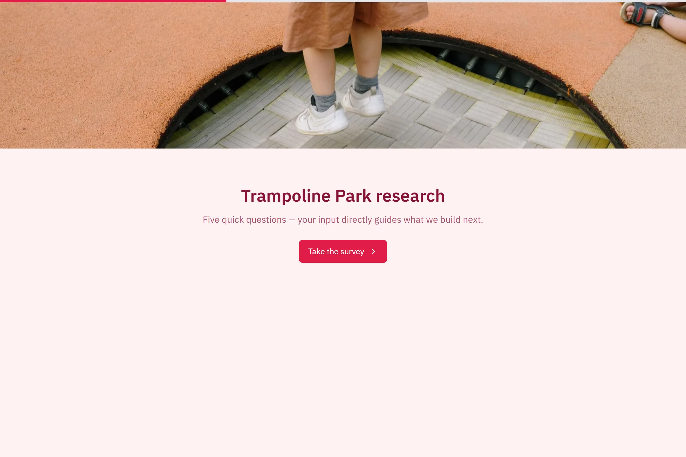 Trampoline Park Market Research Survey template preview