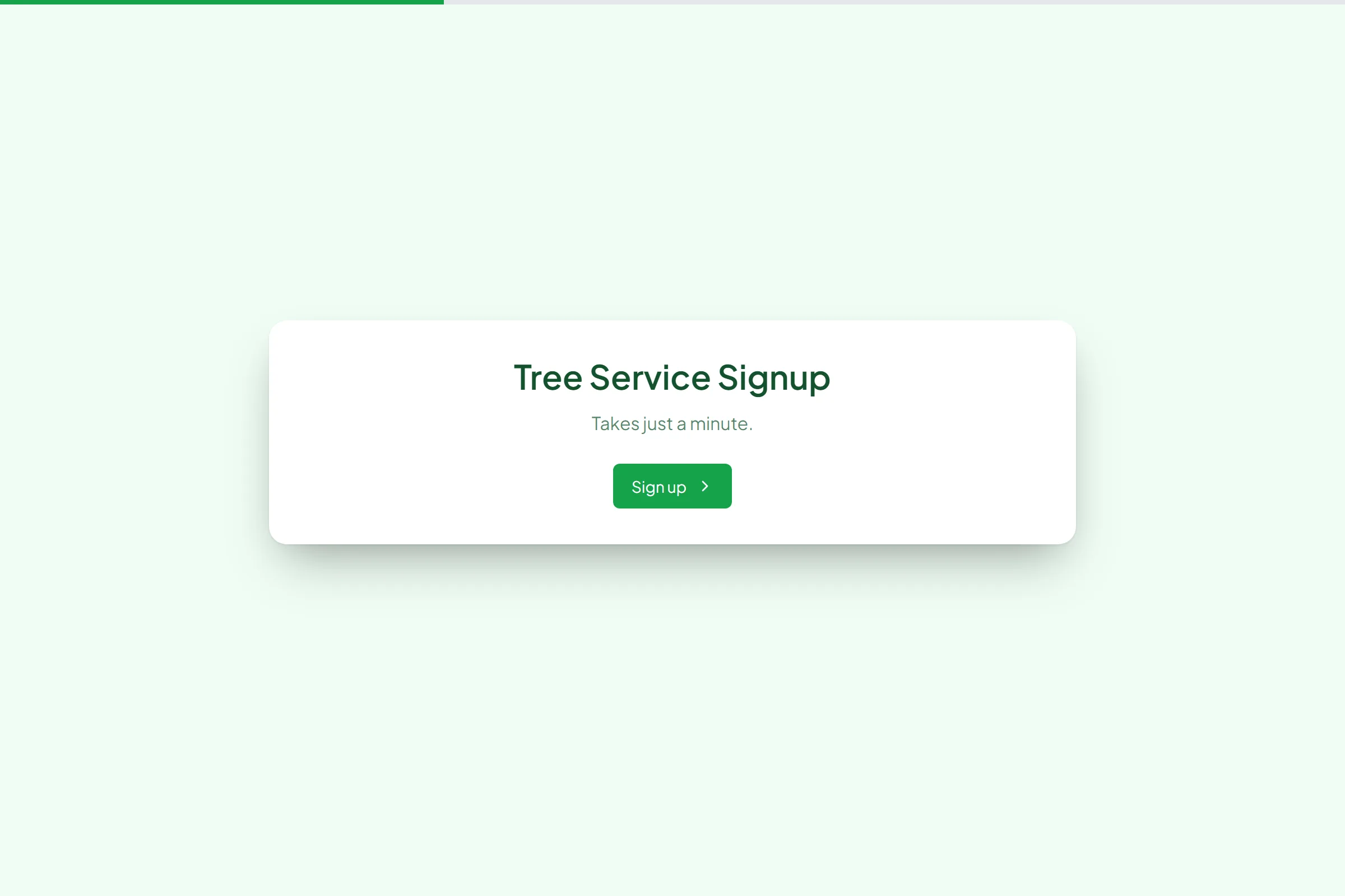 Tree Service Signup template preview