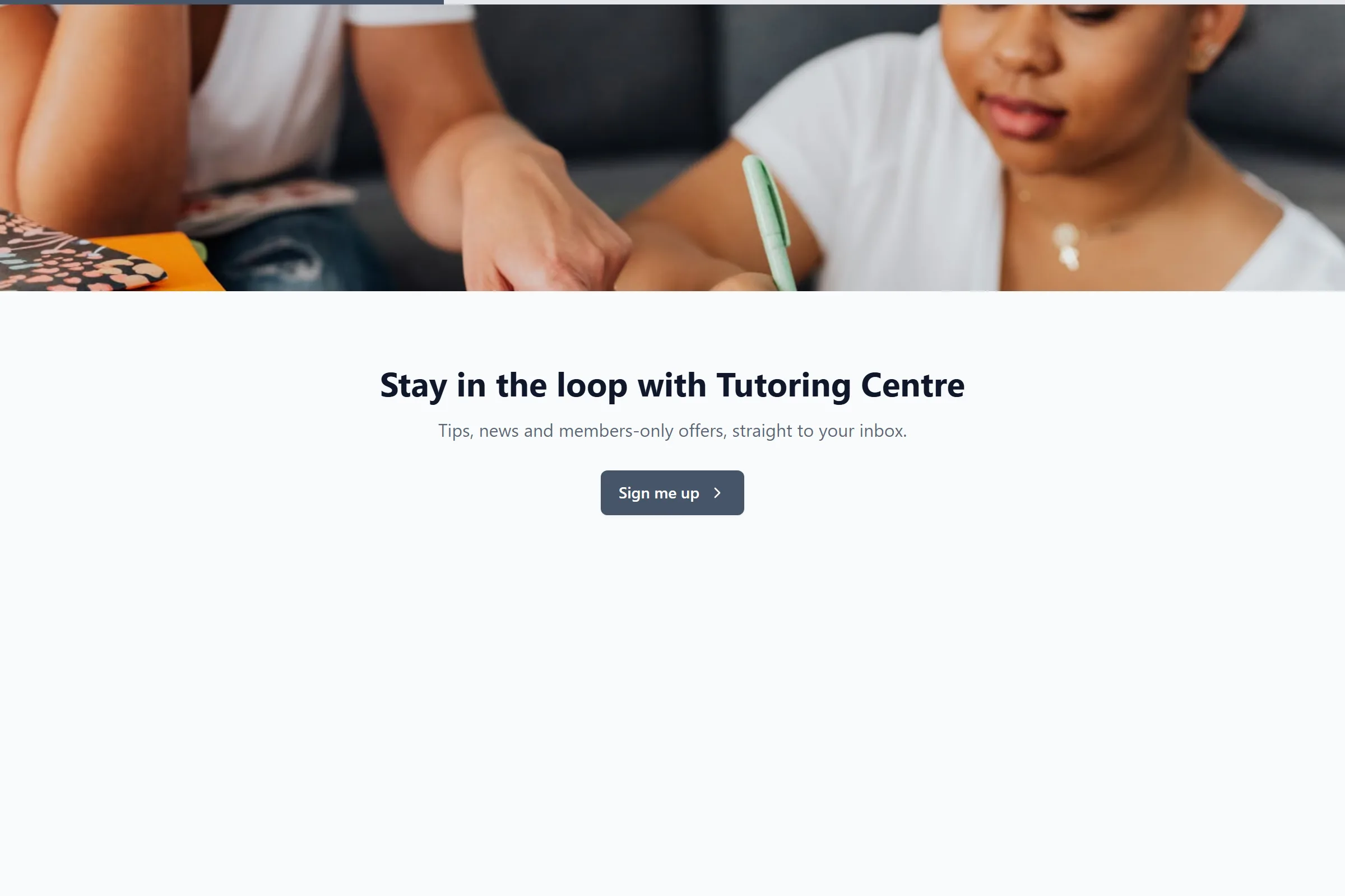 Tutoring Centre Newsletter & Updates Signup template preview