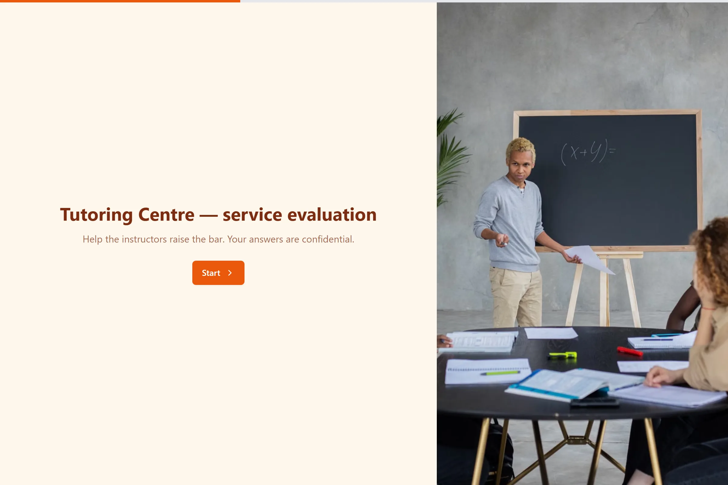 Tutoring Centre Service Evaluation template preview