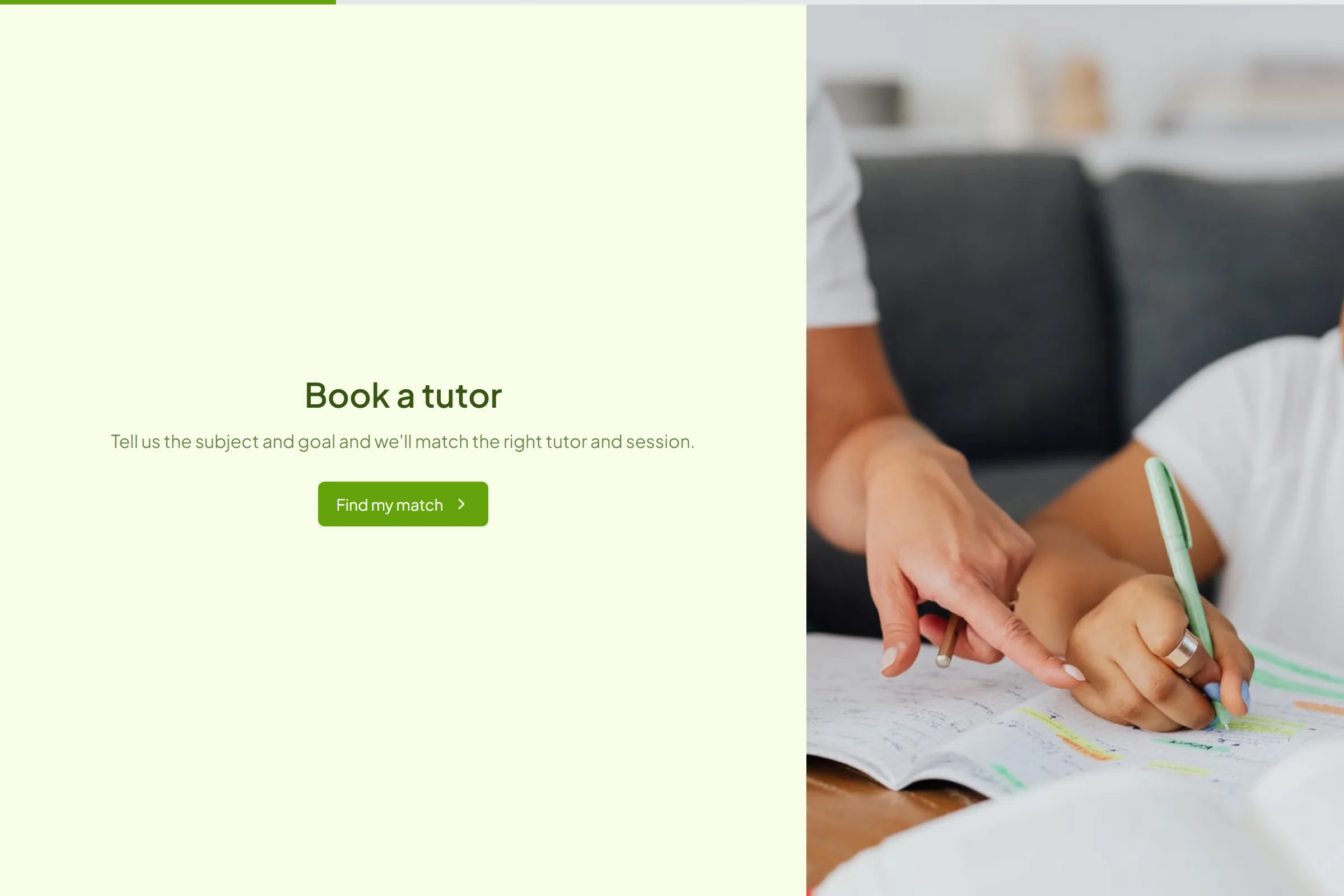 Tutoring Session Matcher template preview