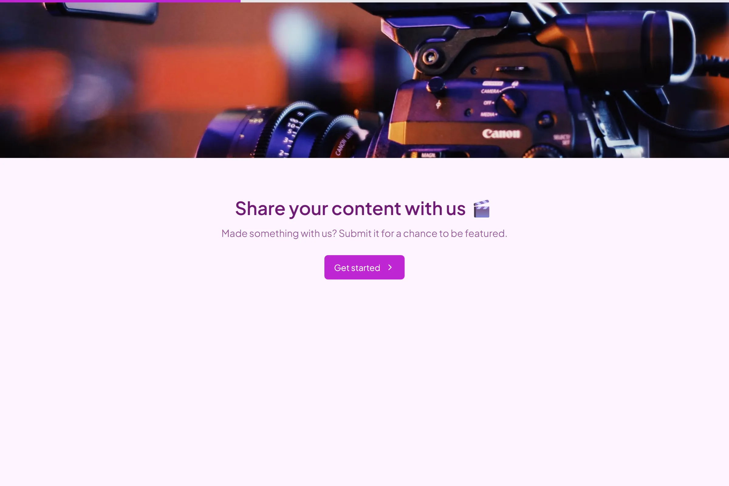 Content Submission (UGC) template preview