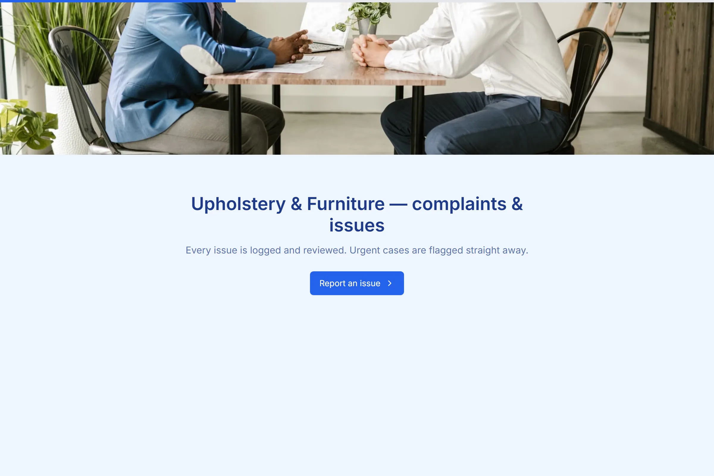 Upholstery & Furniture Complaint / Issue Form template preview