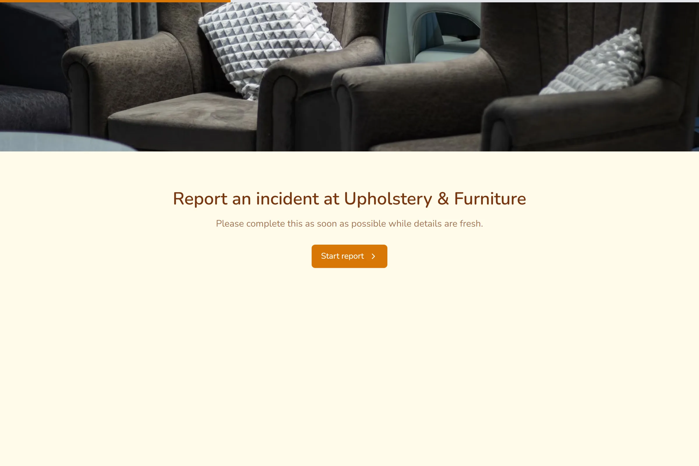 Upholstery & Furniture Incident Report template preview