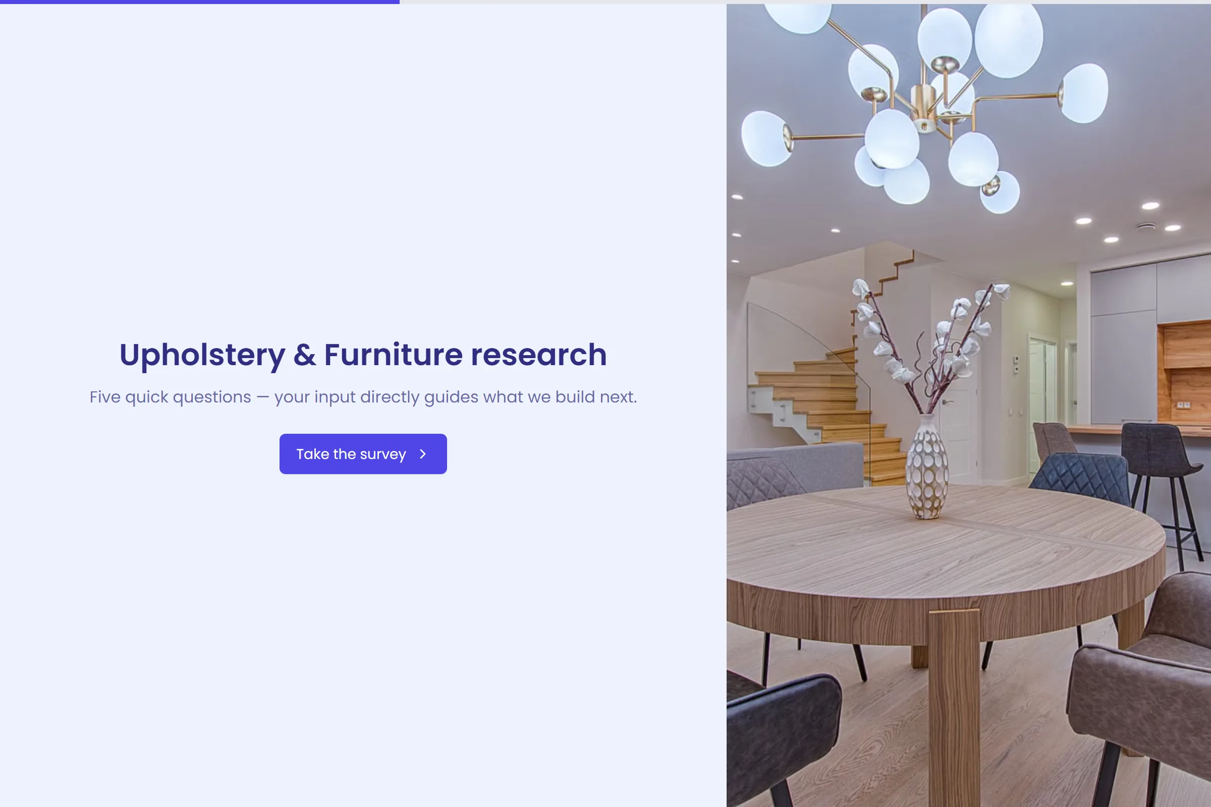Upholstery & Furniture Market Research Survey template preview