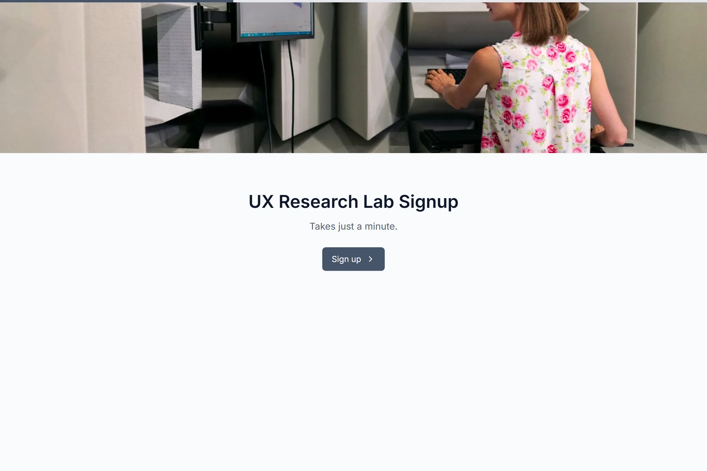 UX Research Lab Signup template preview