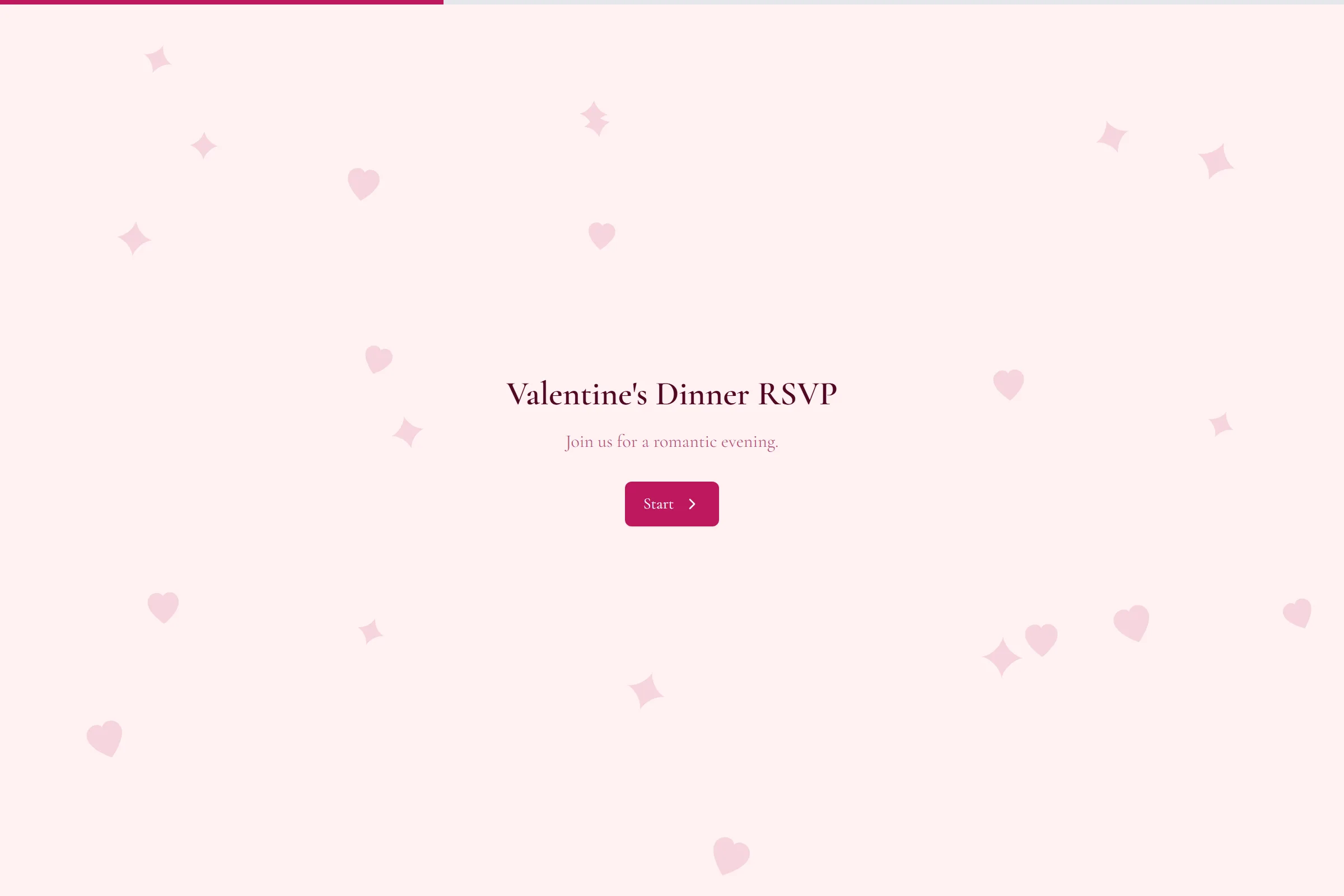 Valentine's Dinner RSVP template preview