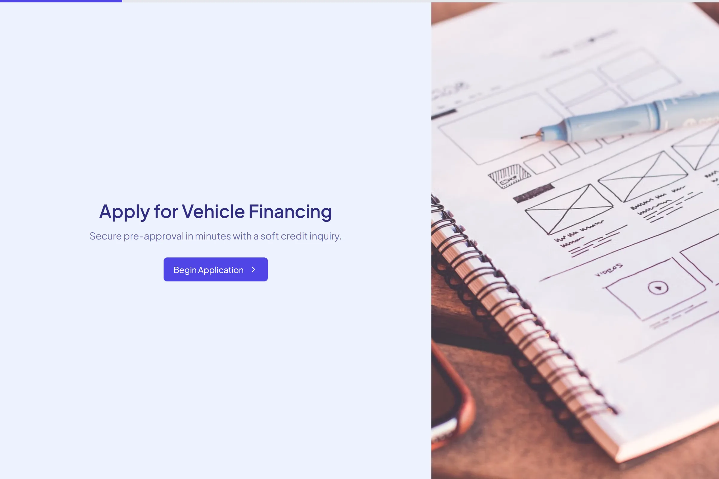 Vehicle Finance Application template preview