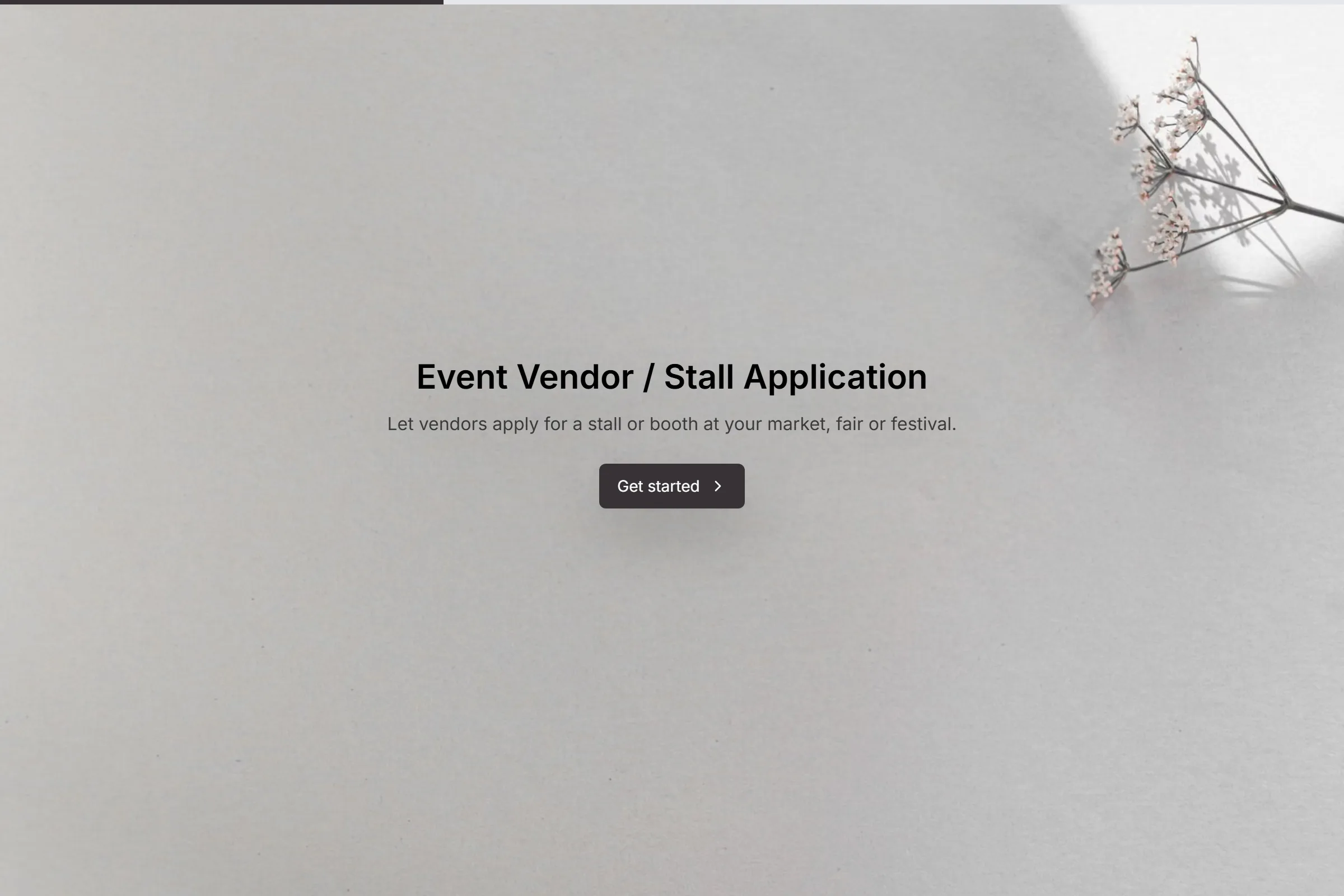 Event Vendor / Stall Application template preview