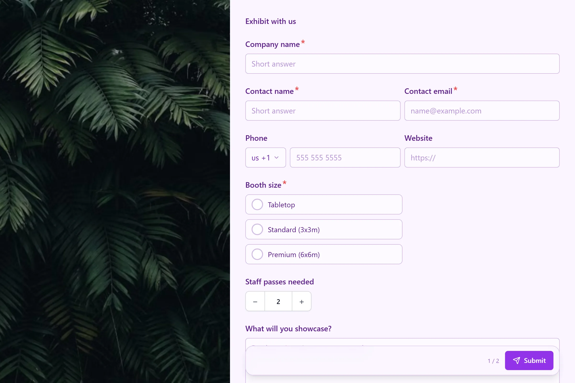 Vendor & Exhibitor Registration template preview
