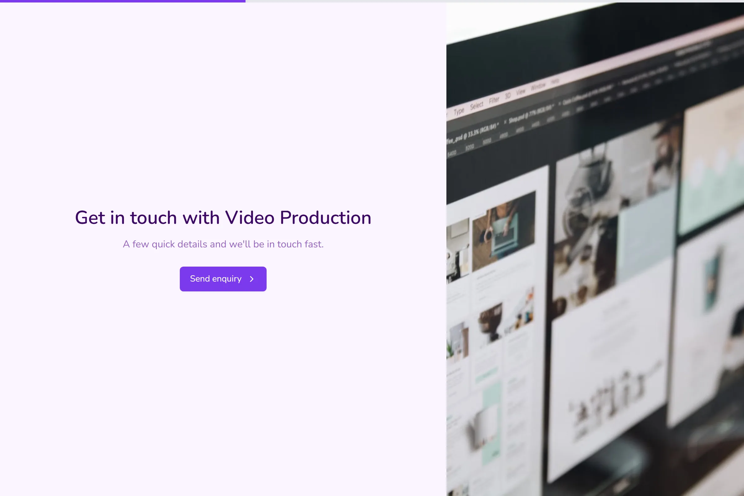 Video Production Enquiry template preview