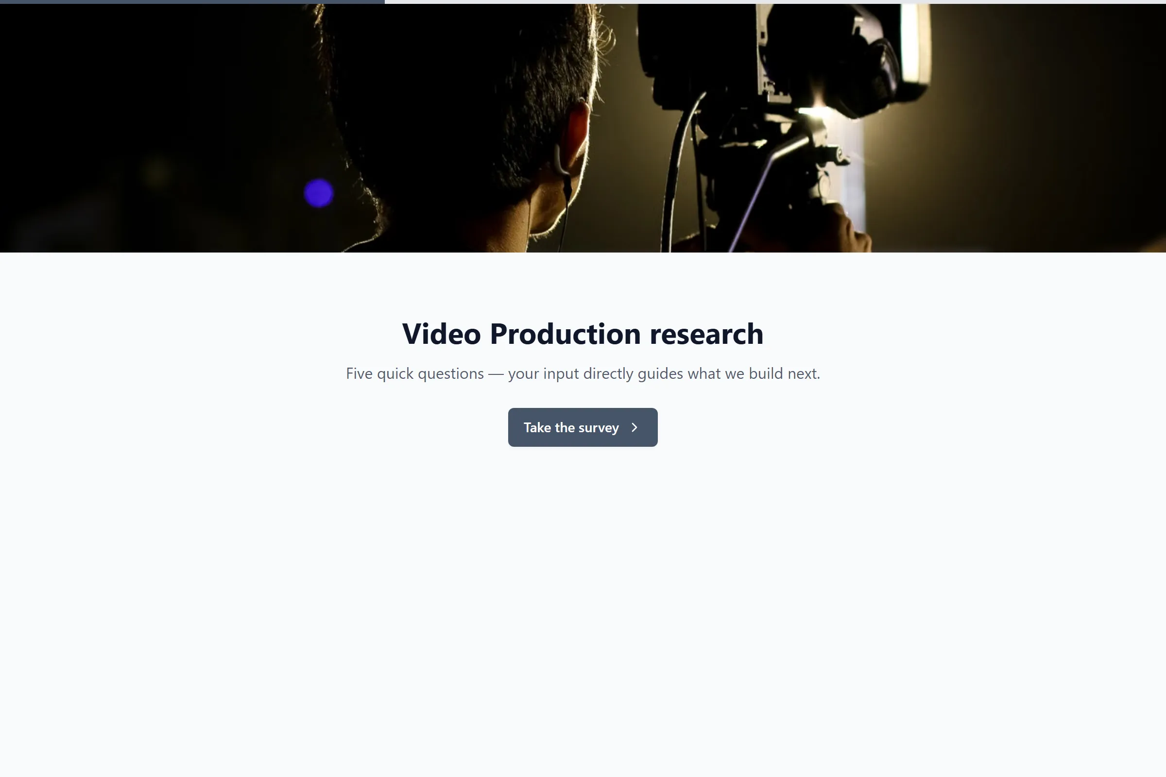 Video Production Market Research Survey template preview