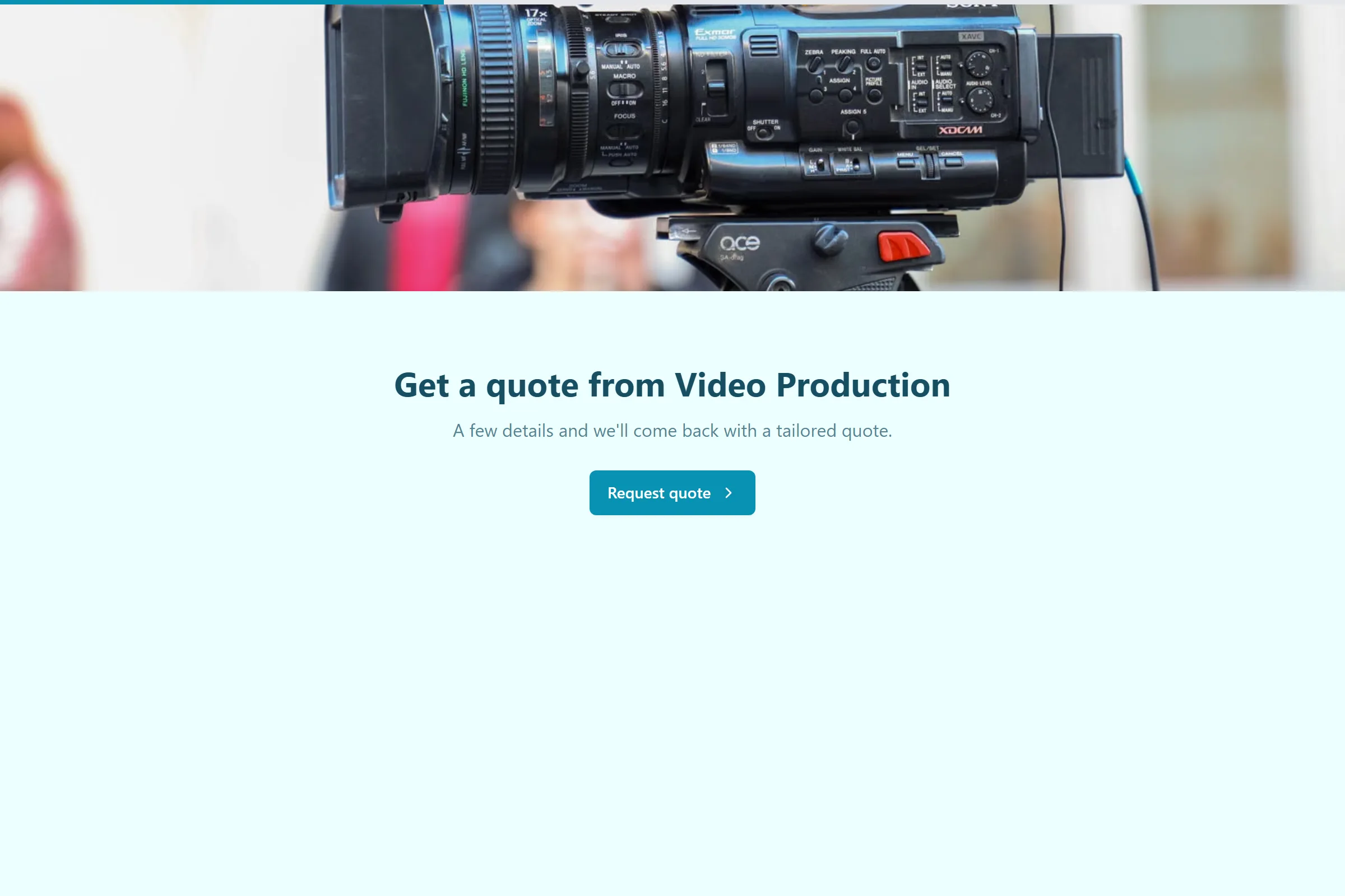 Video Production Quote Request template preview