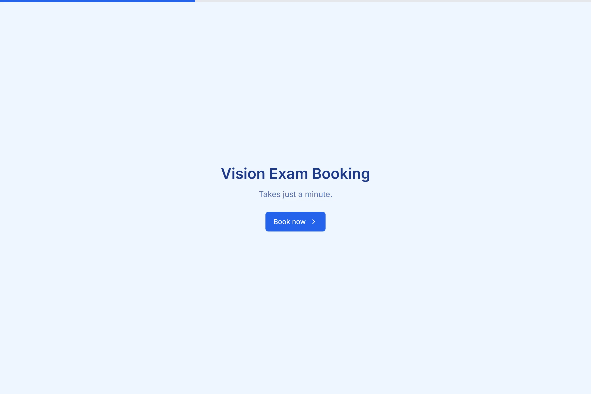 Vision Exam Booking template preview