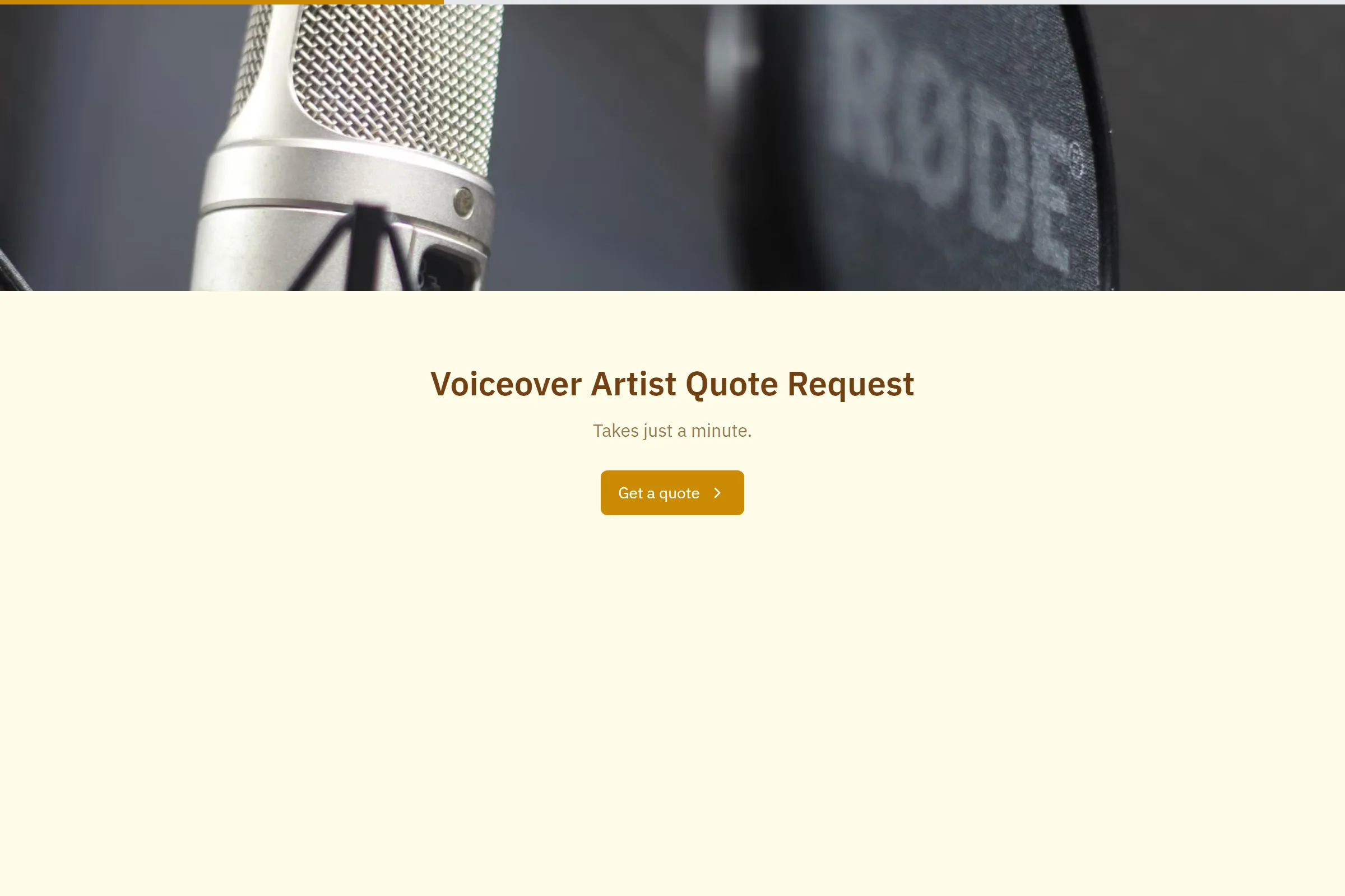 Voiceover Artist Quote Request template preview