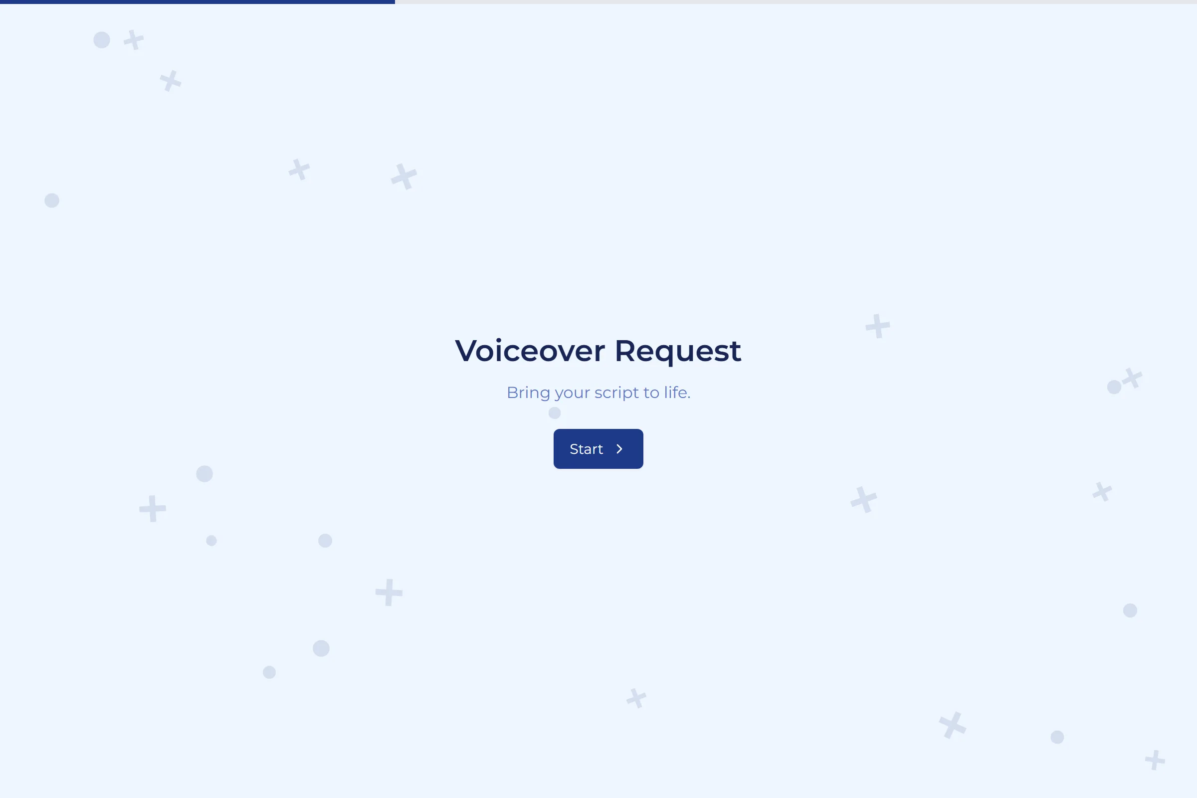 Voiceover Request template preview