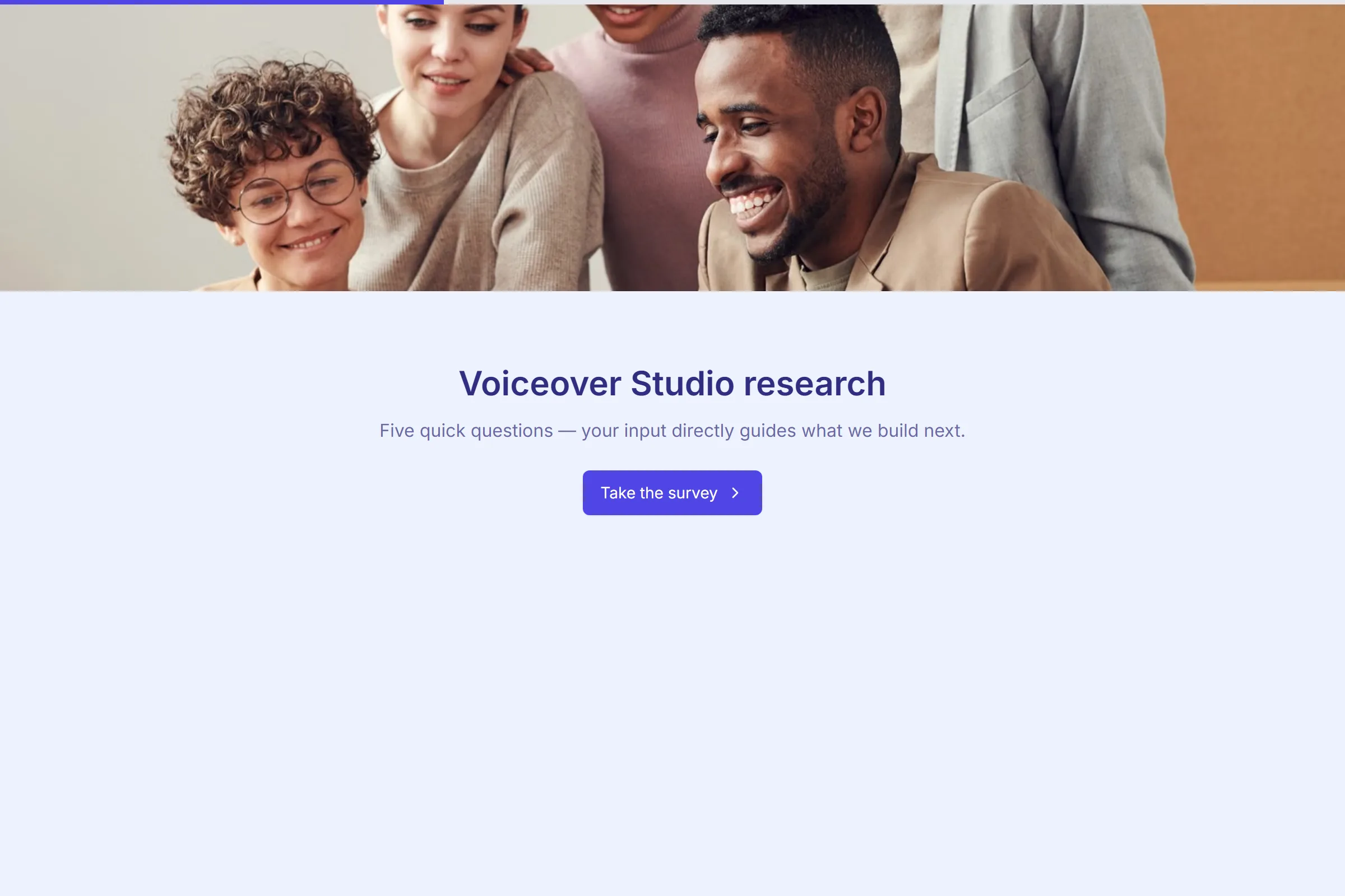 Voiceover Studio Market Research Survey template preview