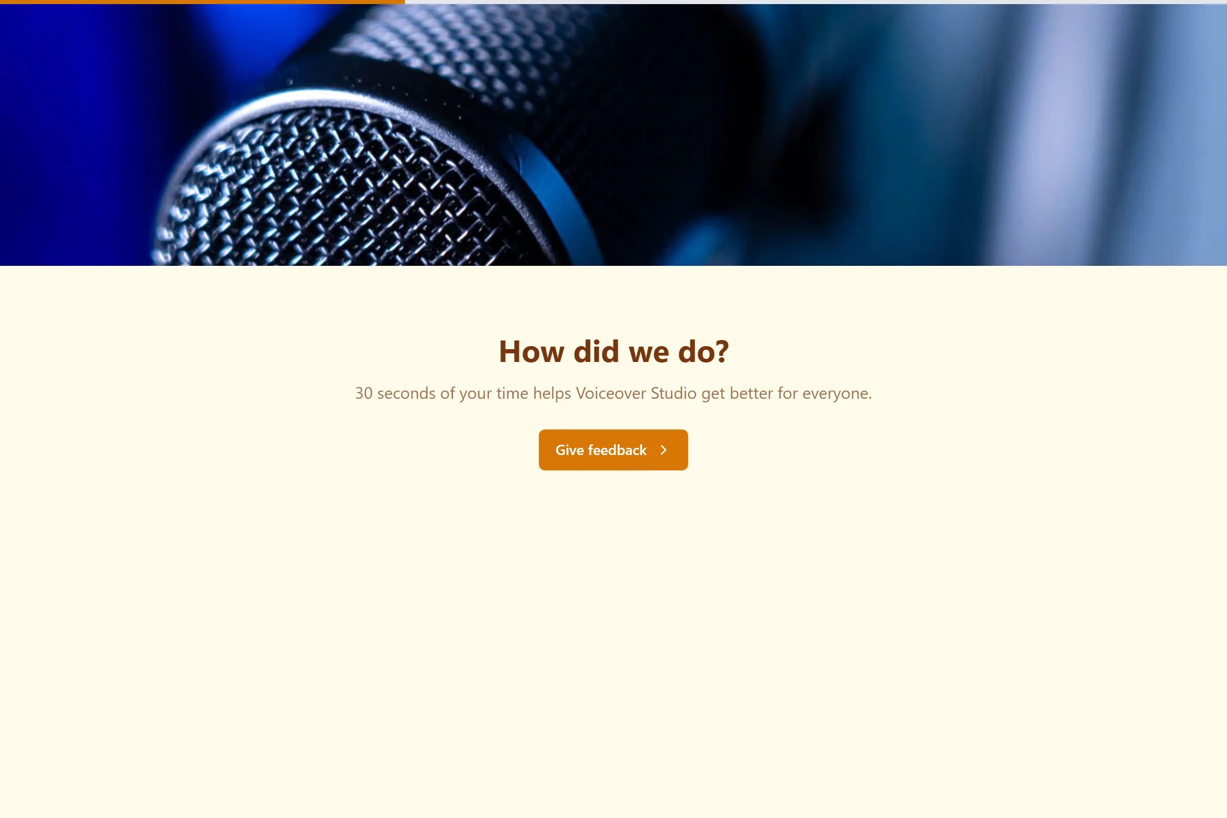 Voiceover Studio Quick Feedback template preview