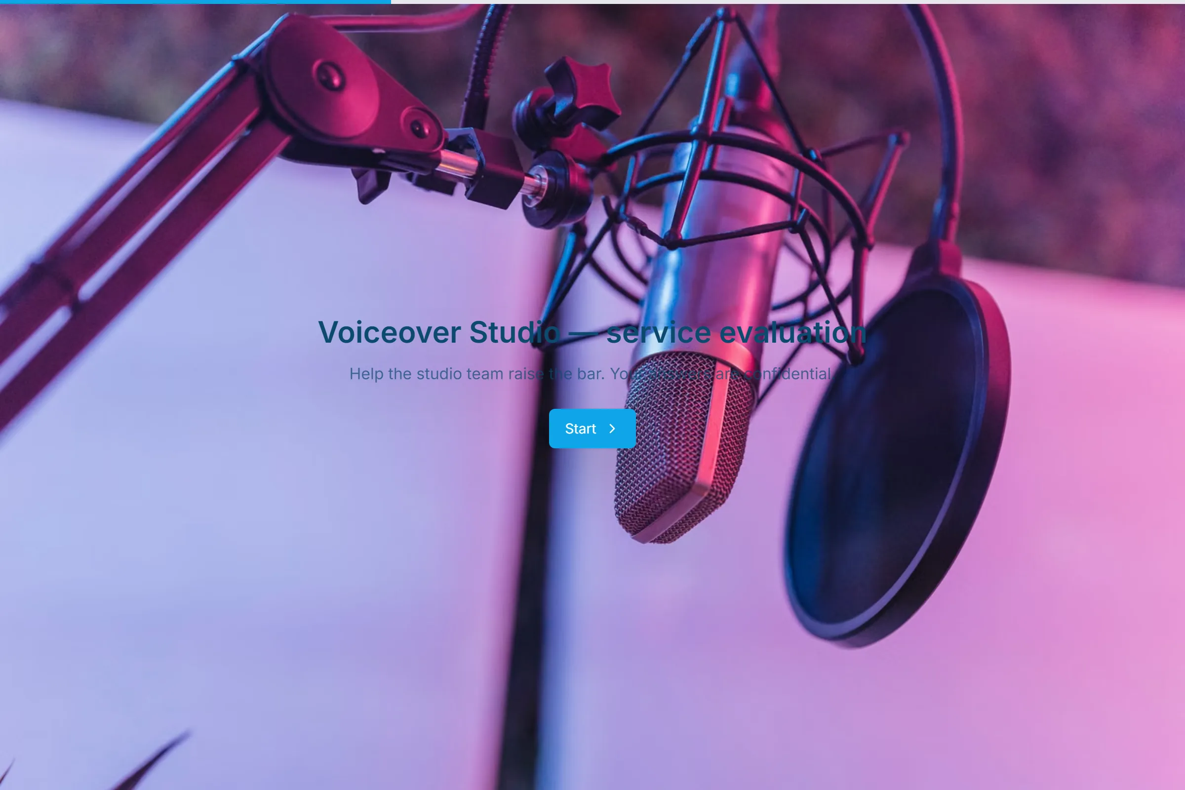 Voiceover Studio Service Evaluation template preview