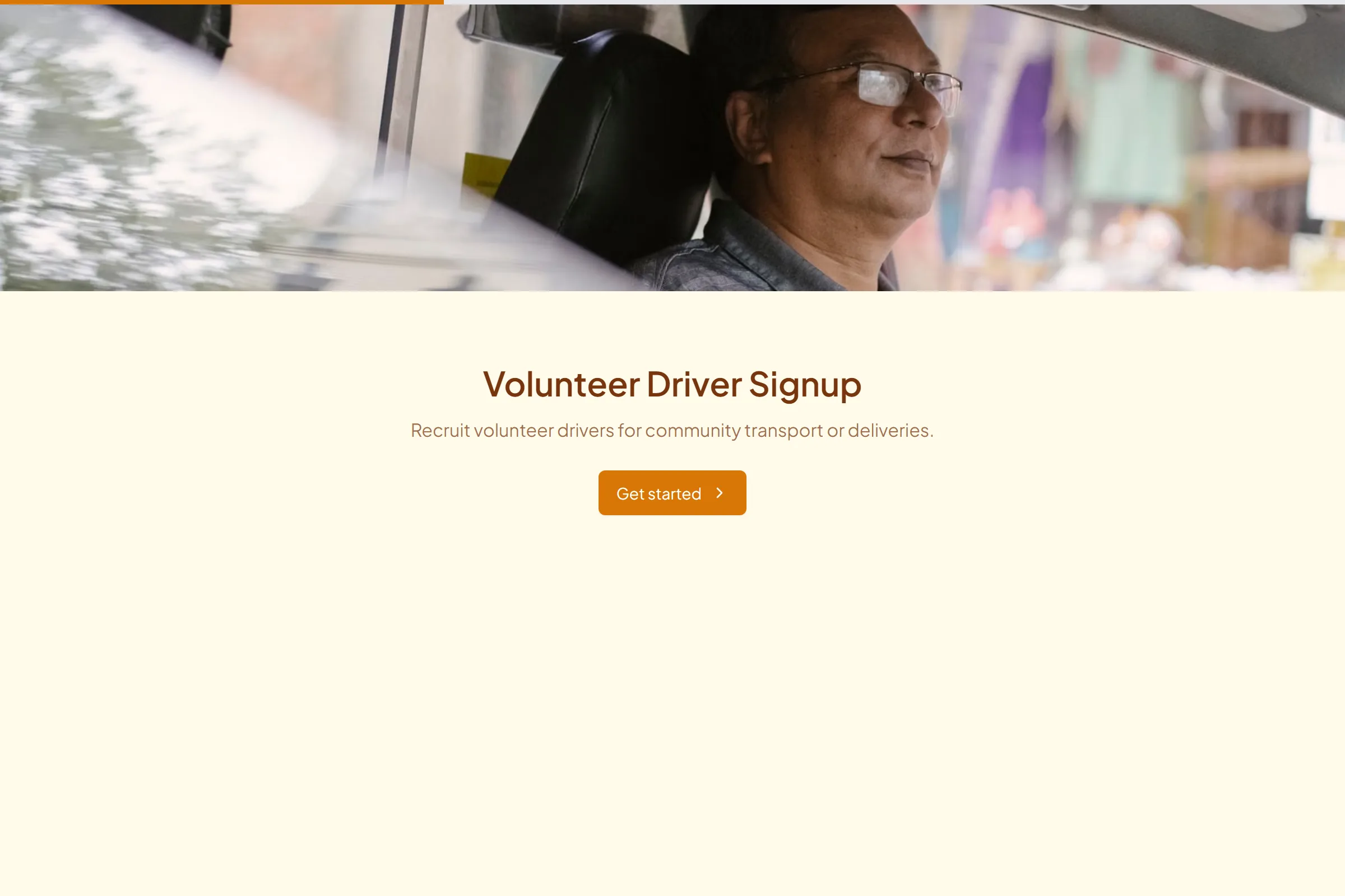 Volunteer Driver Signup template preview