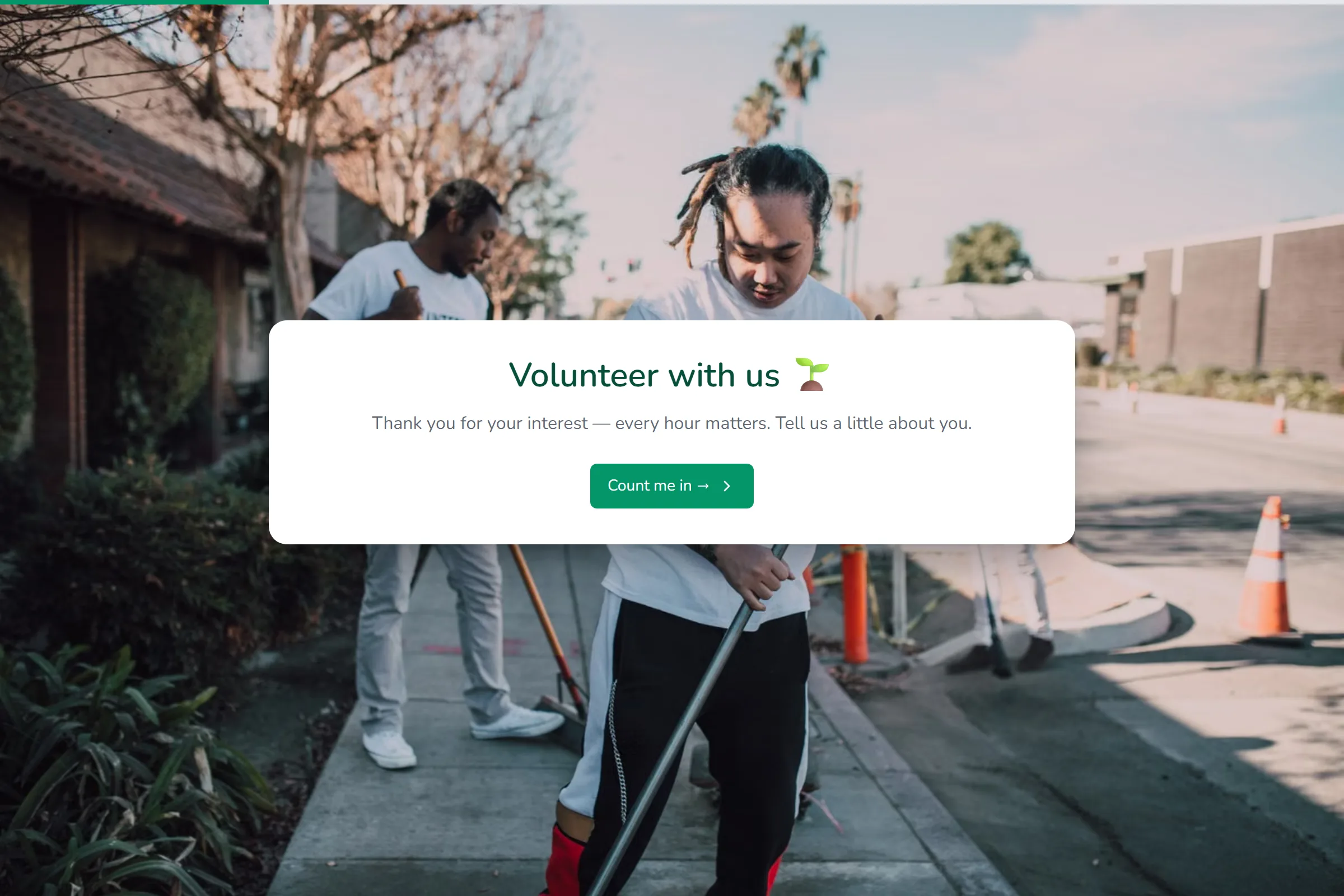Volunteer Signup preview
