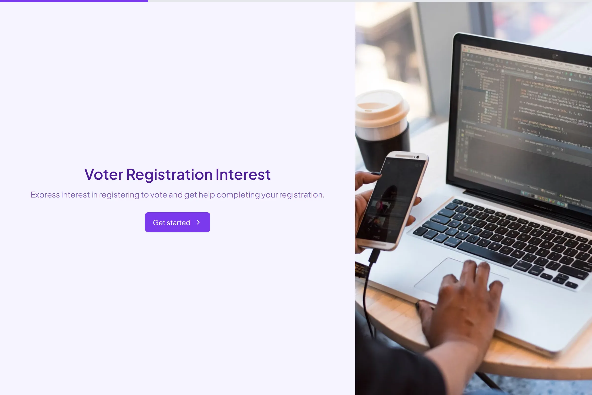 Voter Registration Interest template preview