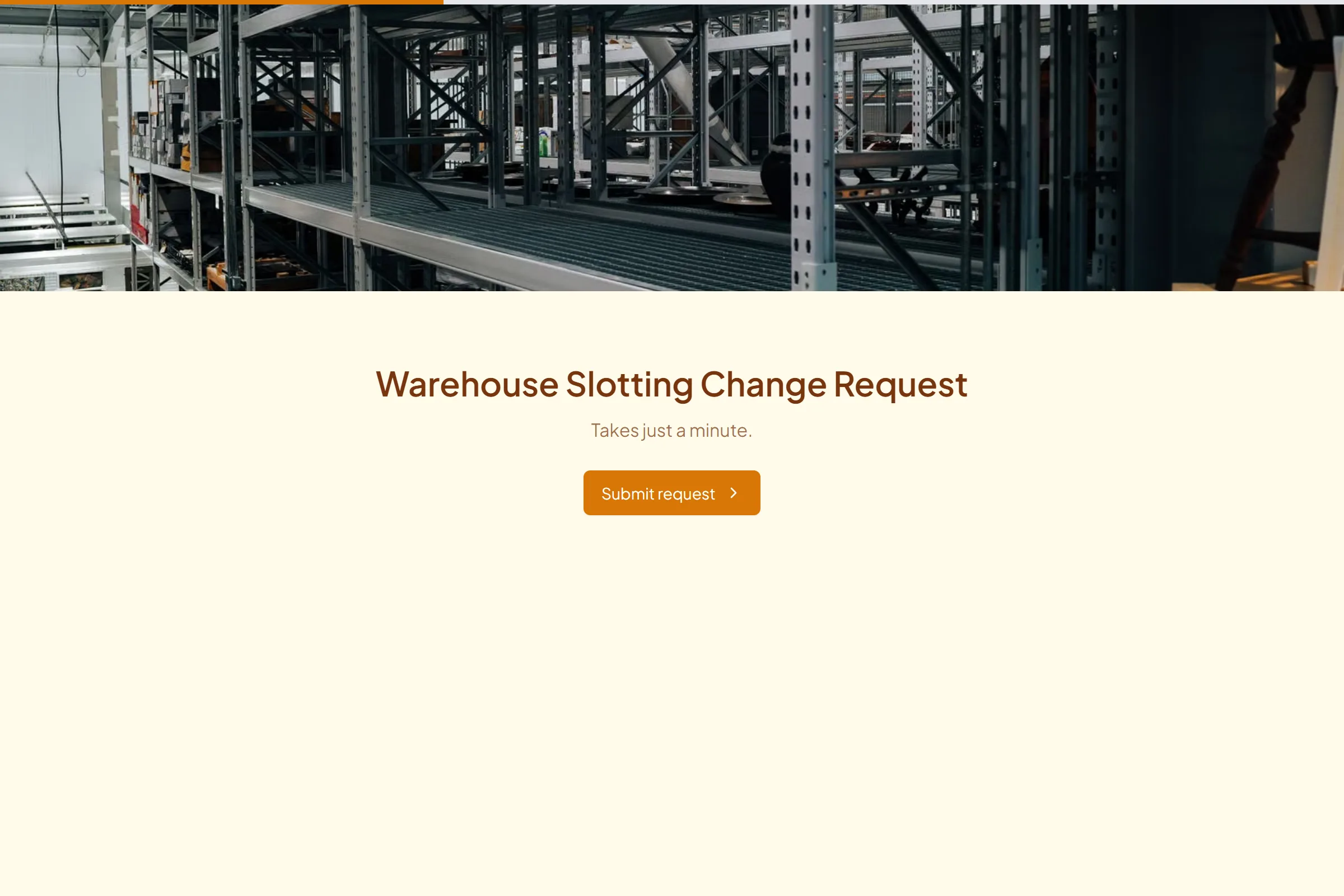 Warehouse Slotting Change Request preview