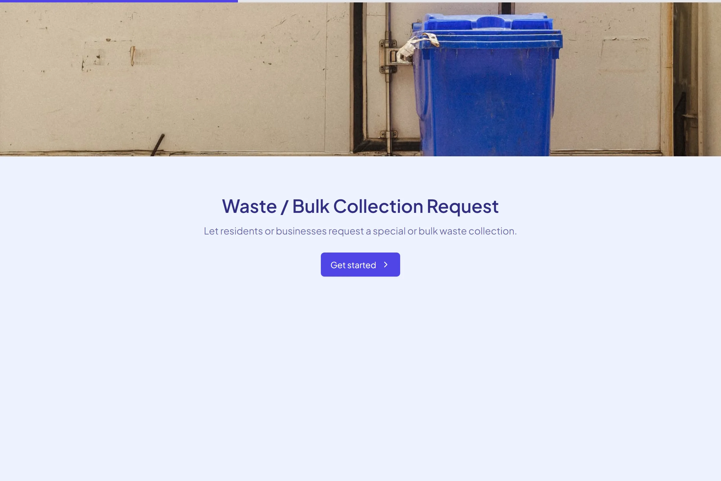 Waste / Bulk Collection Request template preview