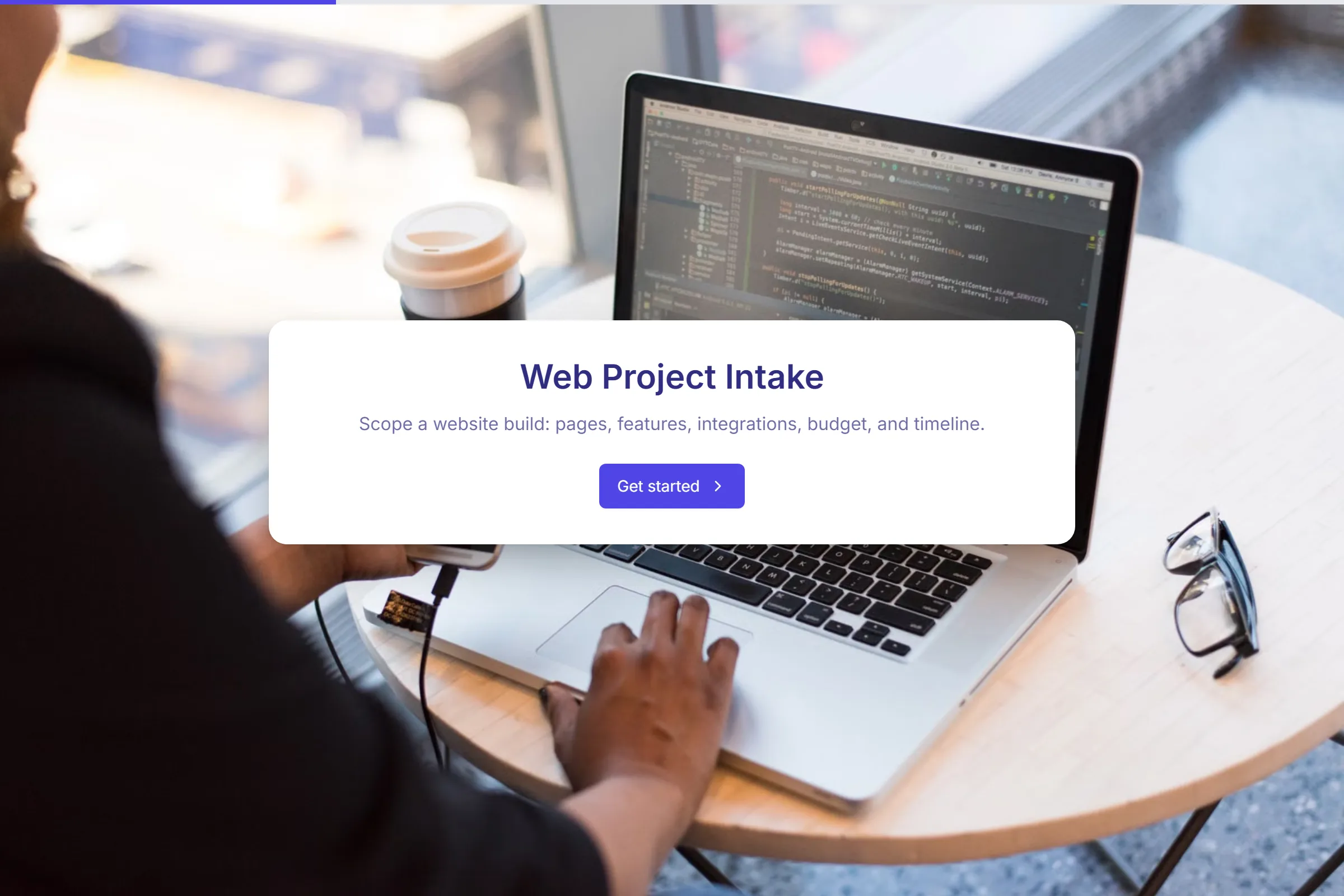 Web Project Intake template preview