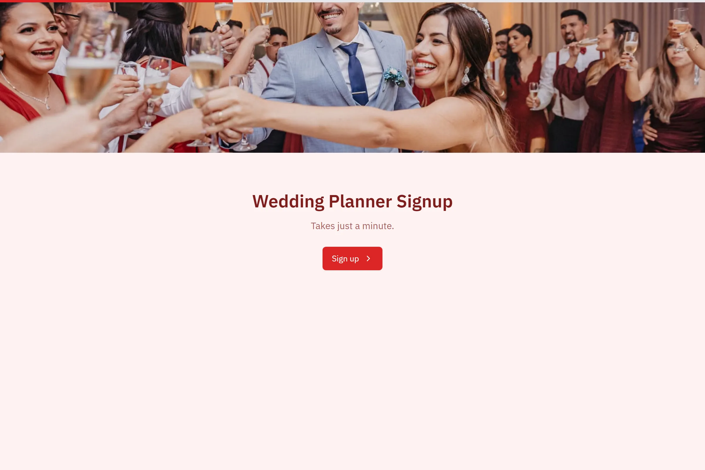 Wedding Planner Signup template preview