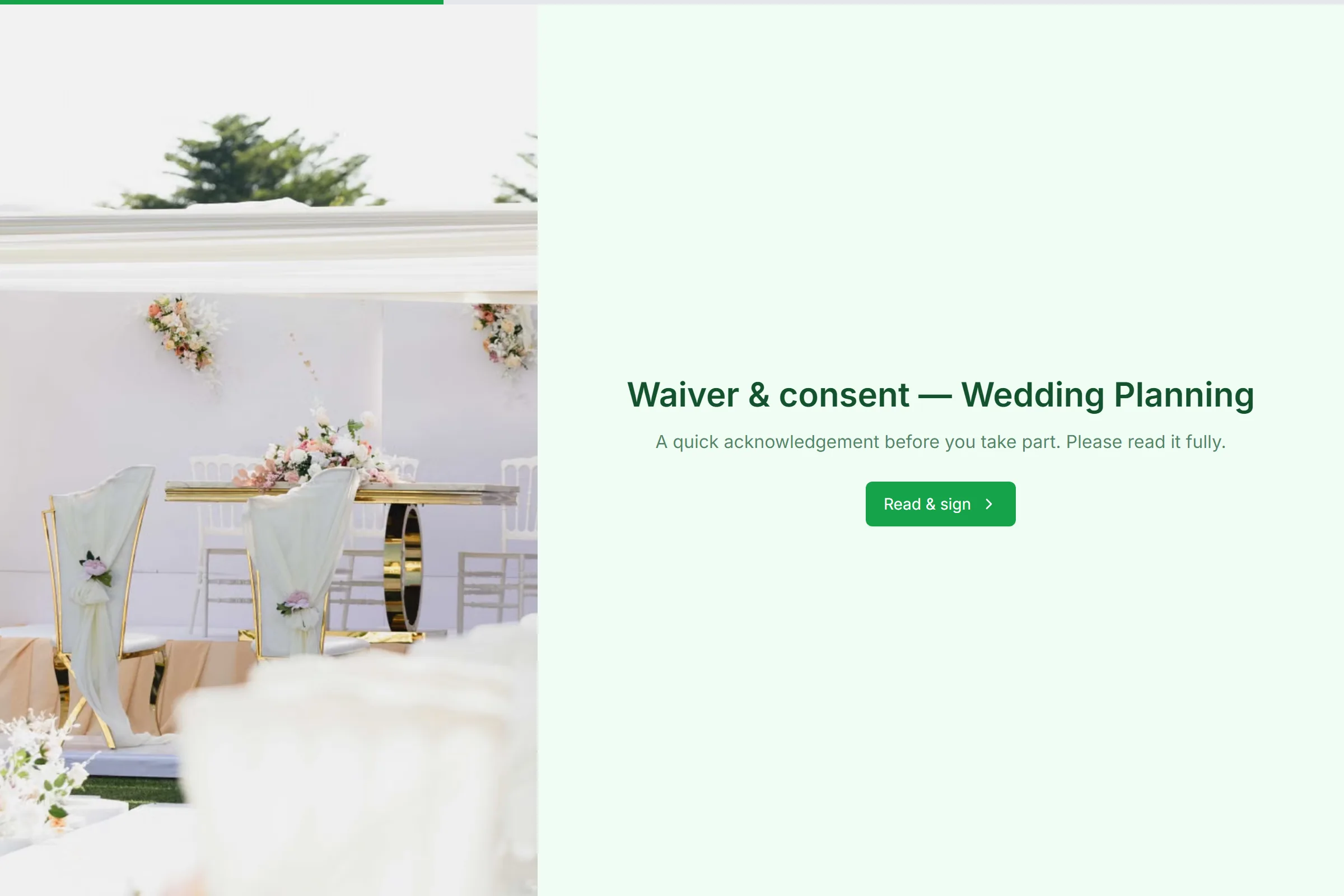 Wedding Planning Liability Waiver & Consent template preview
