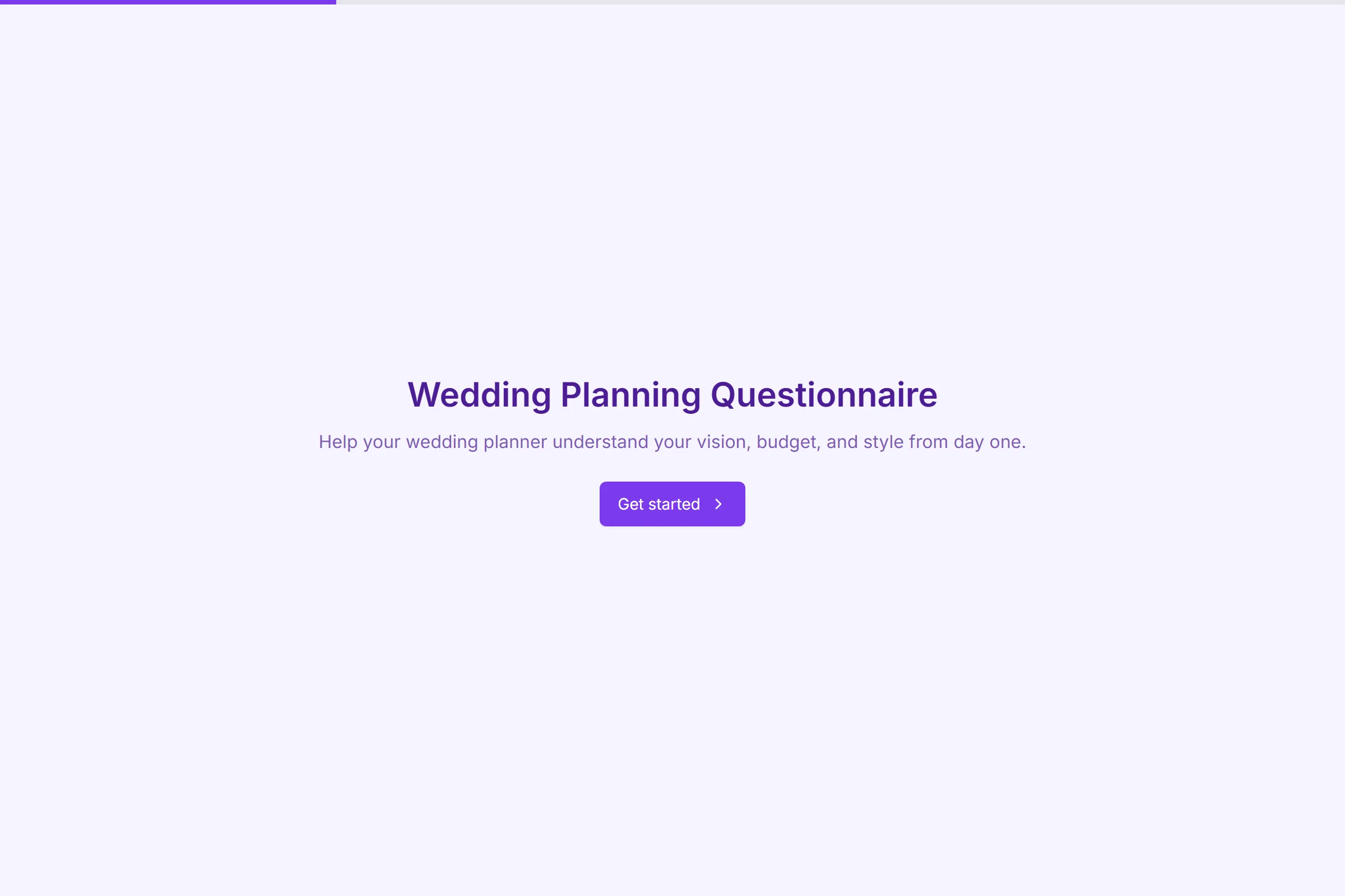 Wedding Planning Questionnaire template preview