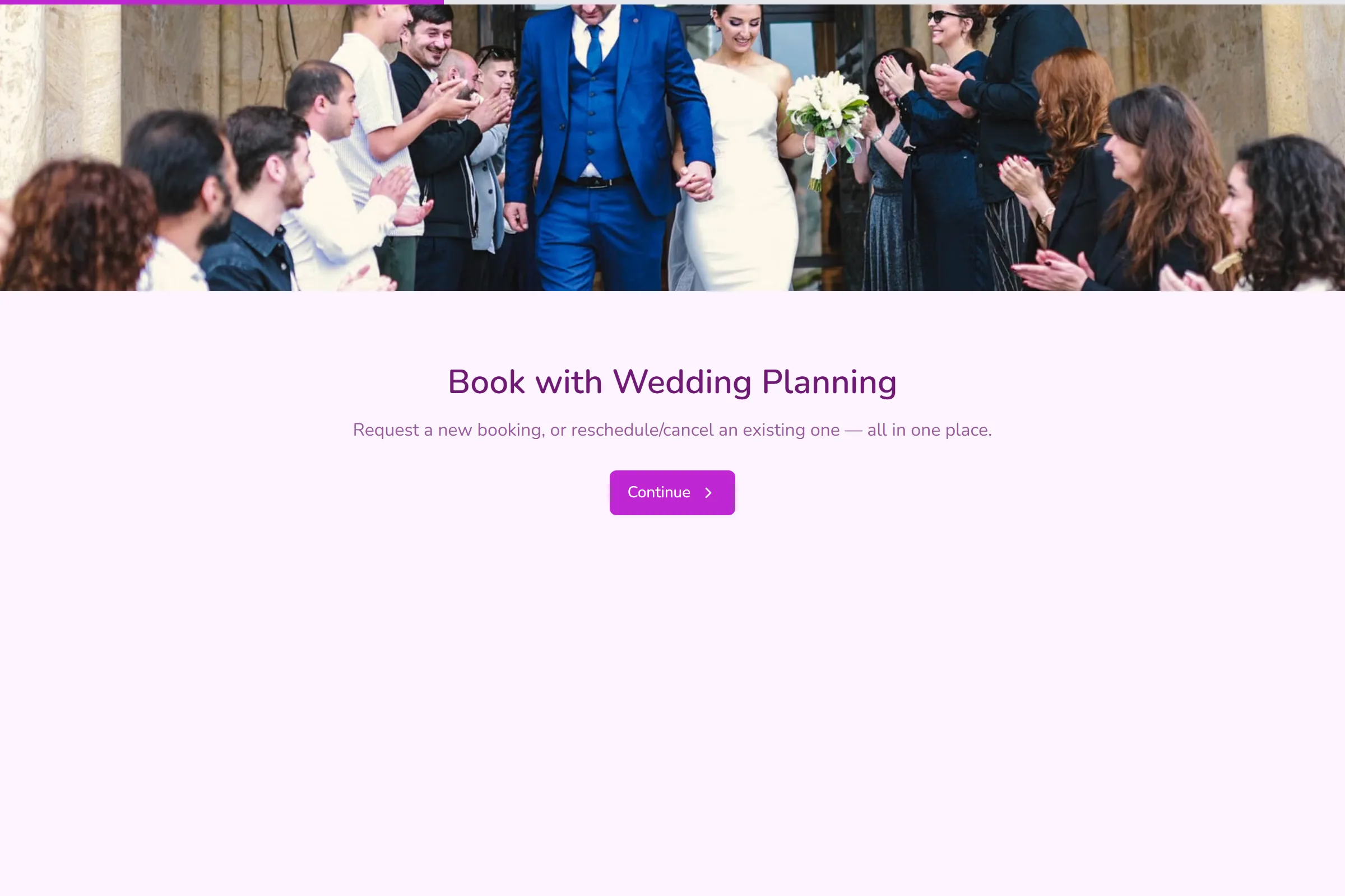 Wedding Planning Tasting Booking template preview