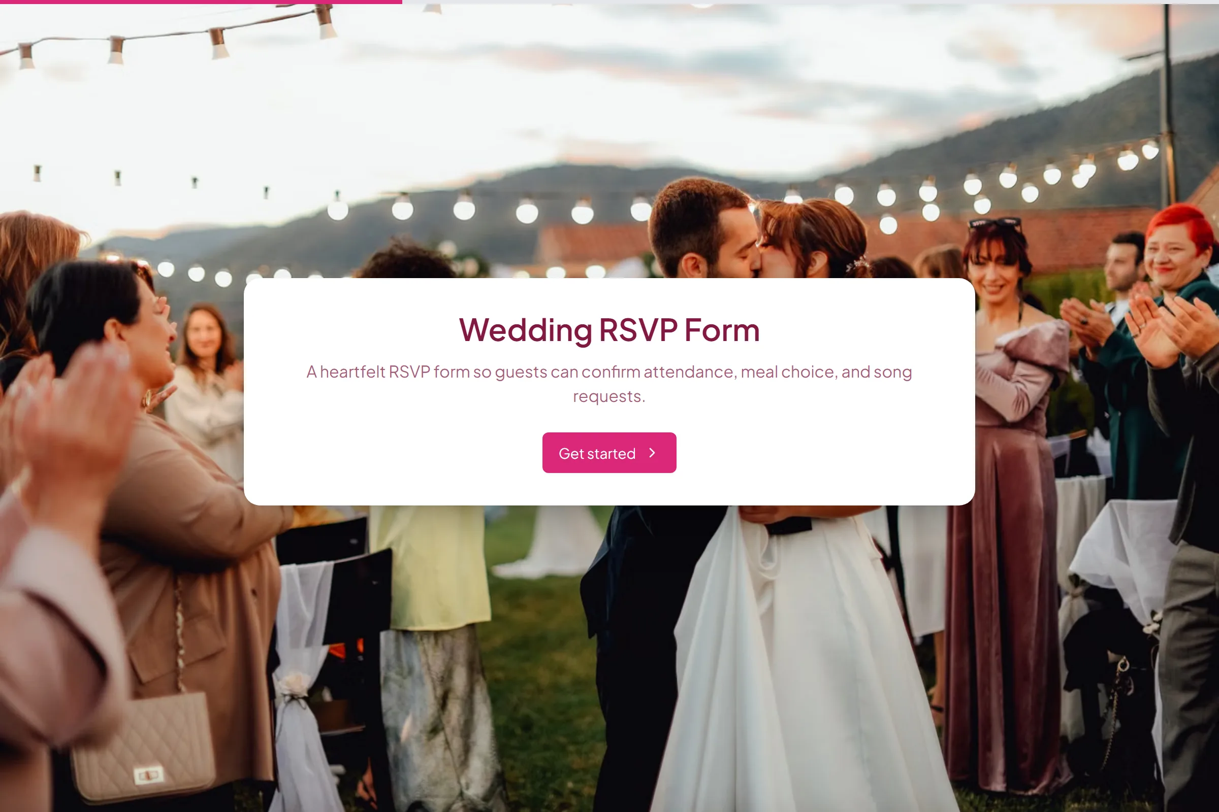Wedding RSVP Form template preview