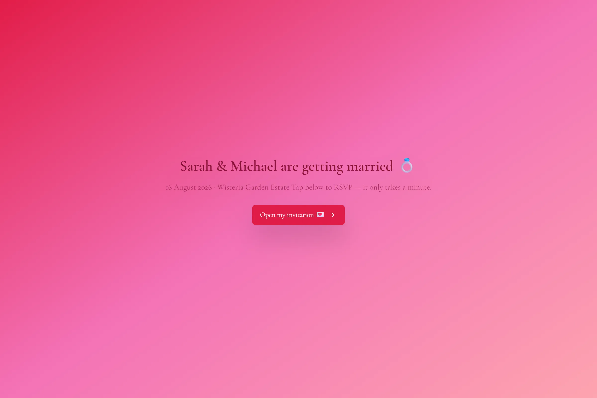 Wedding RSVP template preview