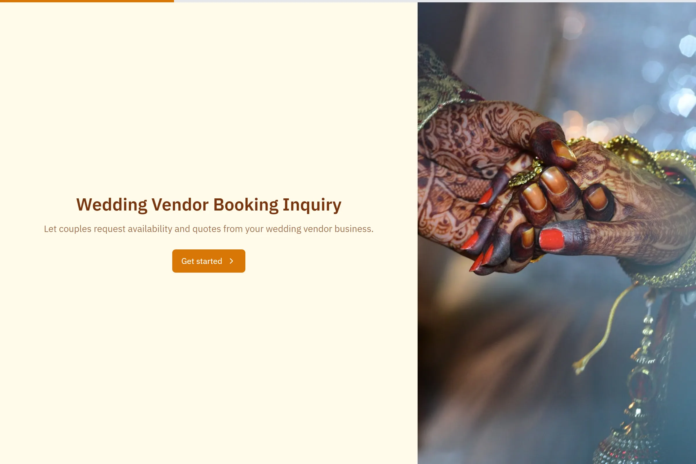 Wedding Vendor Booking Inquiry template preview