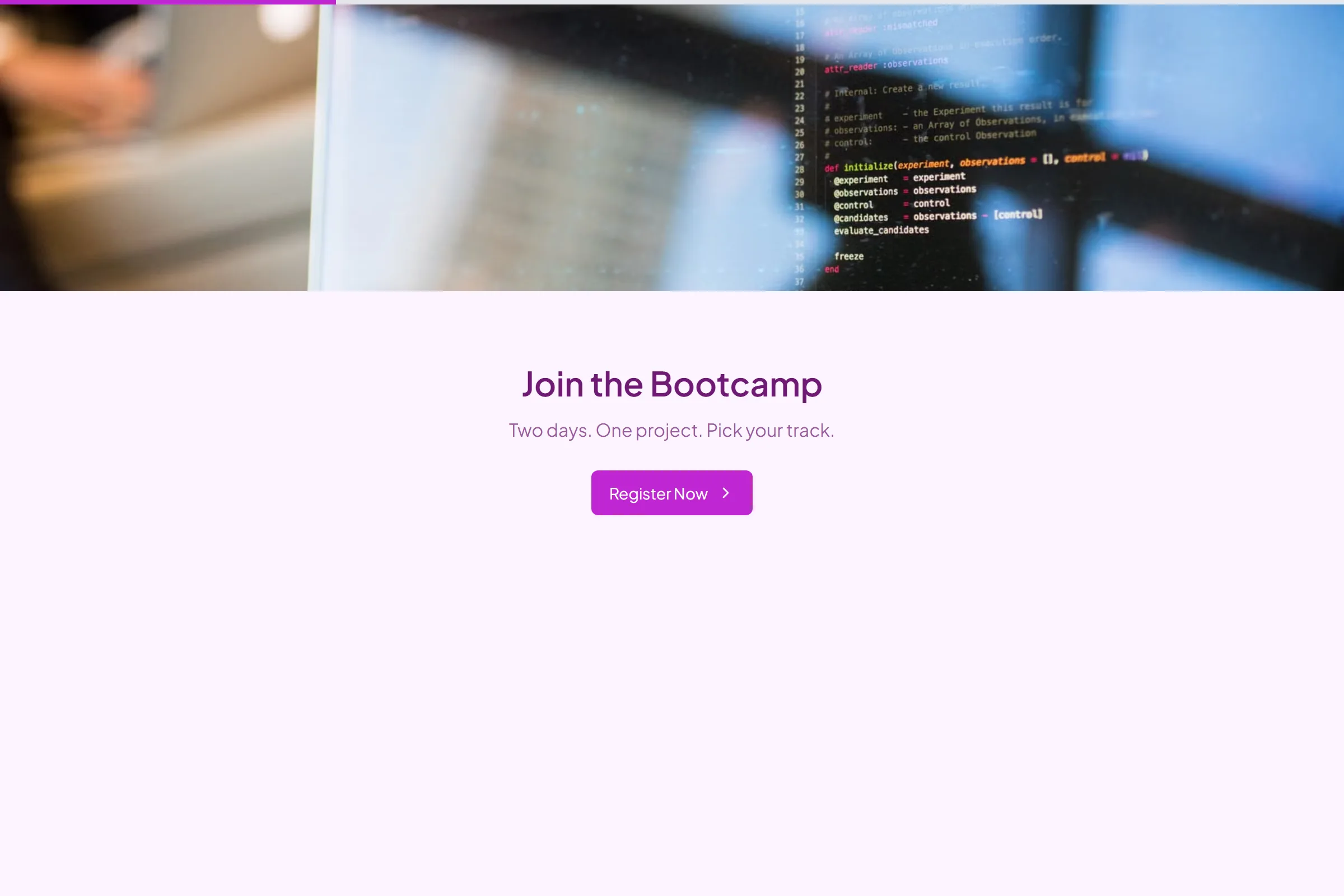 Weekend Coding Bootcamp Registration template preview