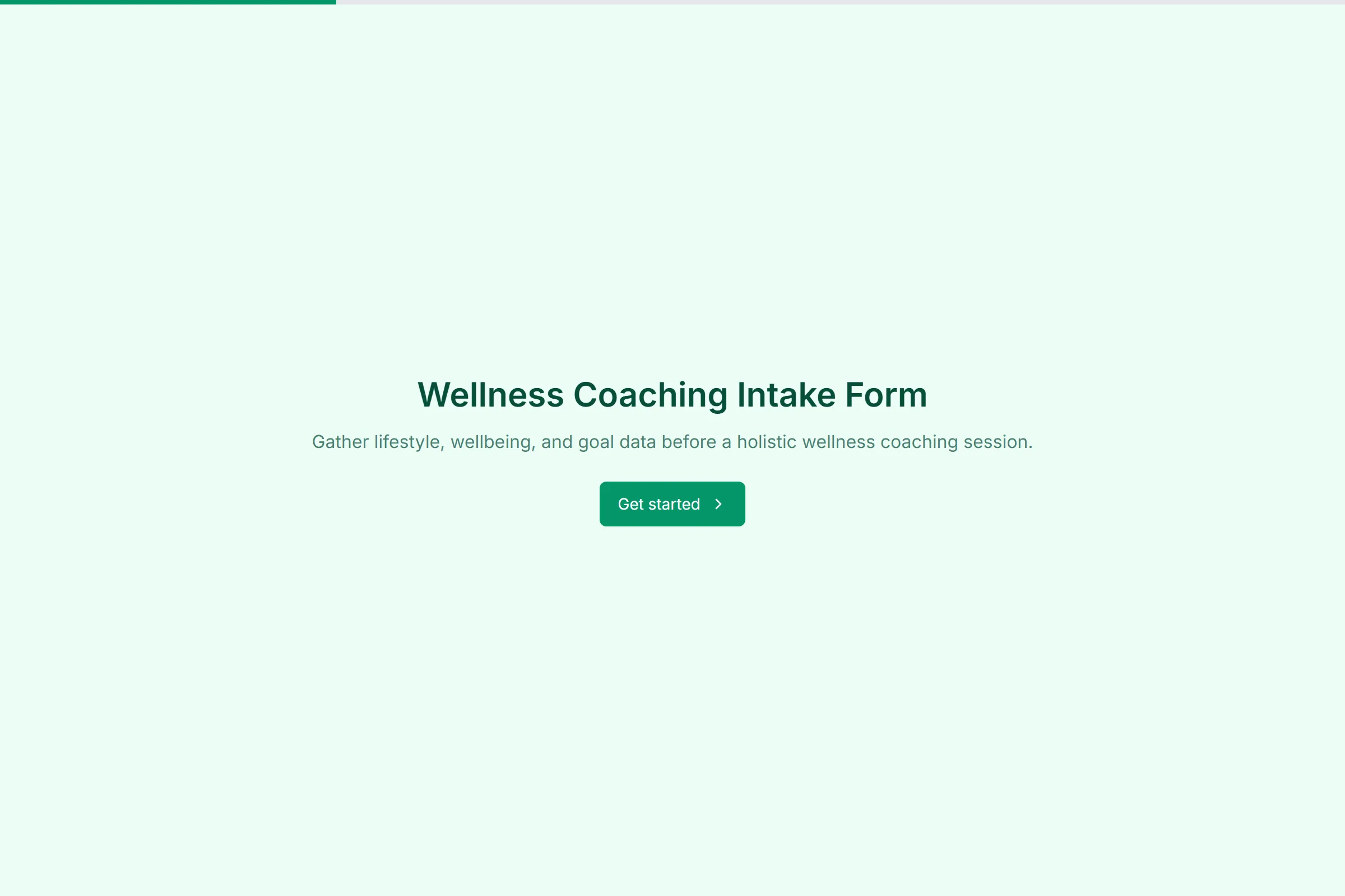 Wellness Coaching Intake Form template preview