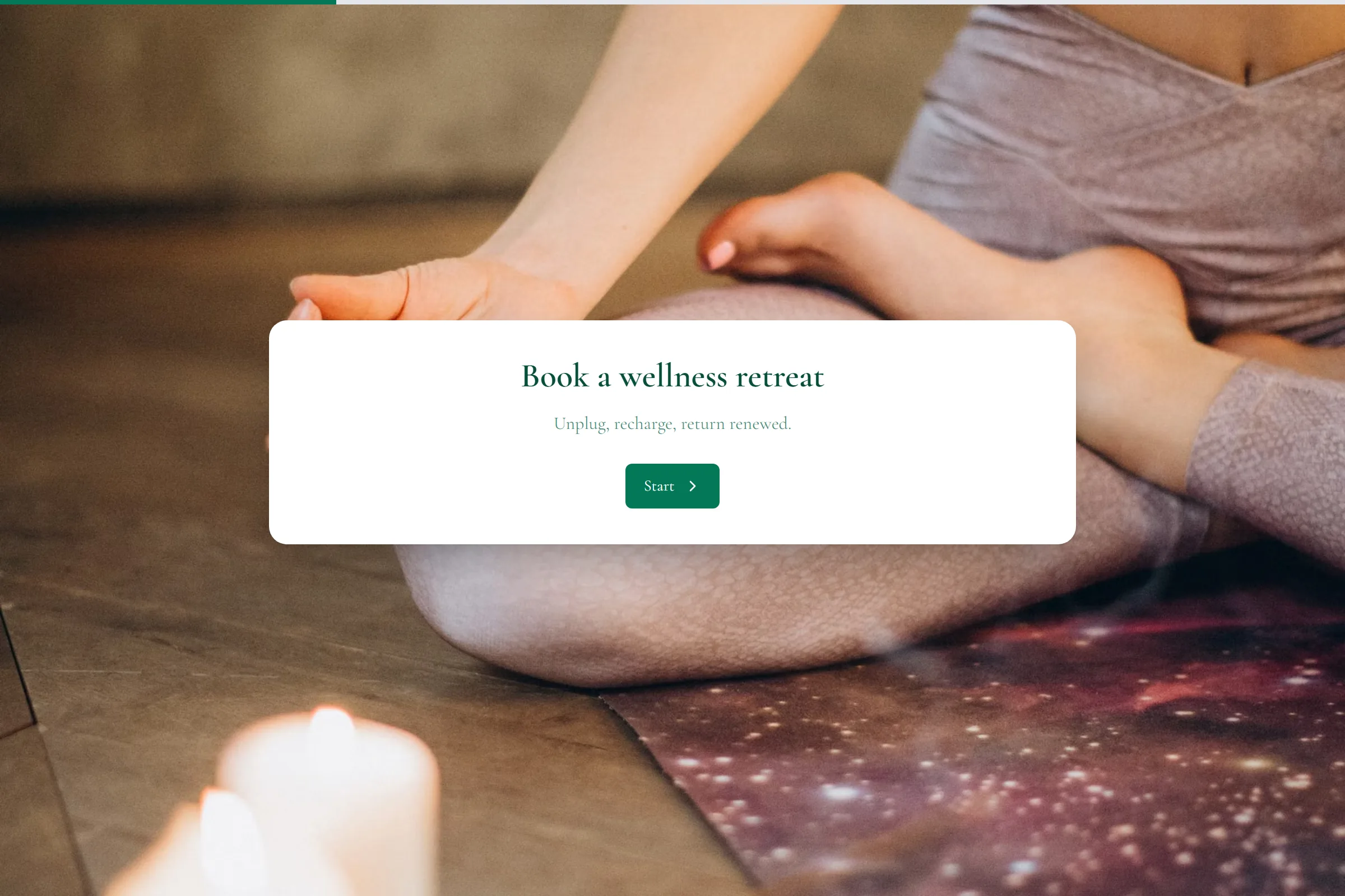 Wellness Retreat Booking template preview